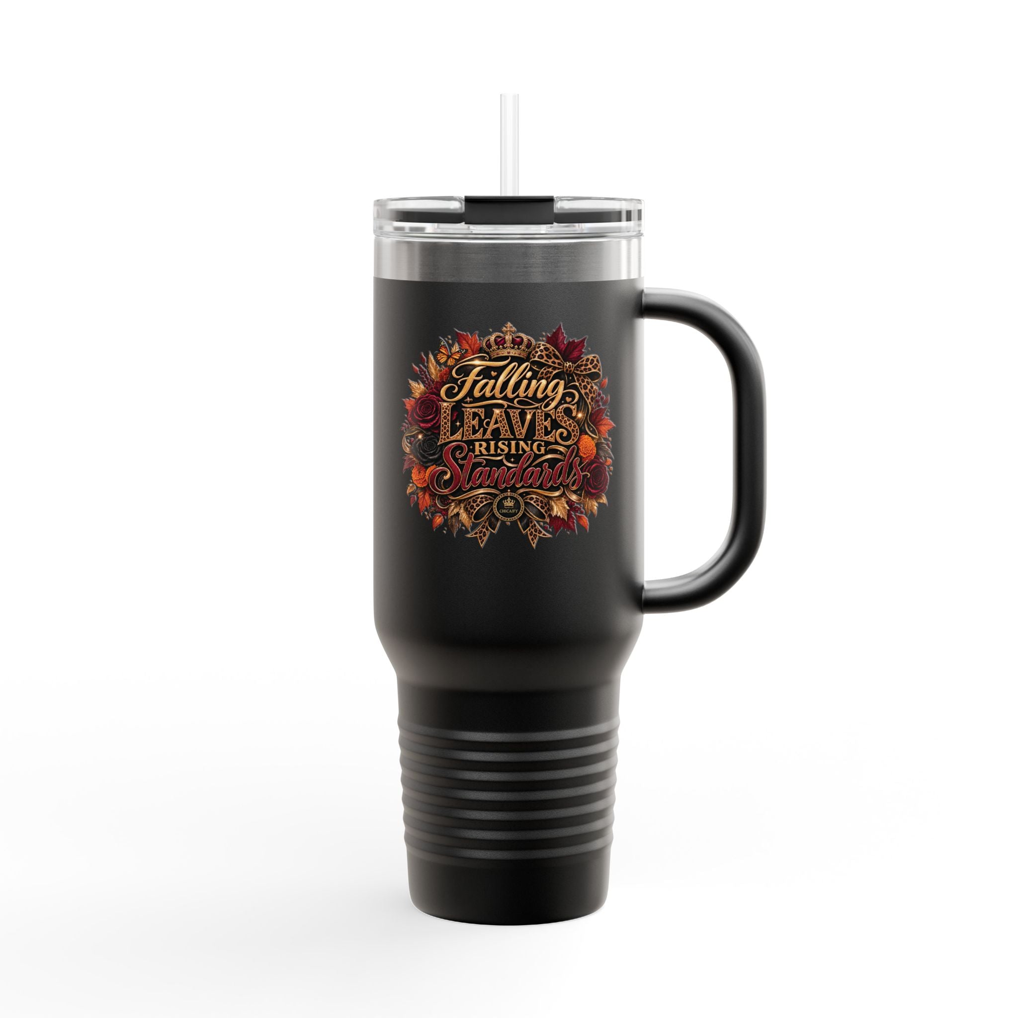 Falling Leaves, Rising Standards Insulated Travel Mug, 40oz