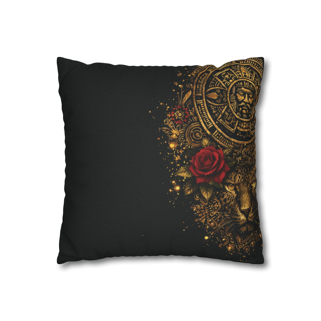 Reina Azteca Pillowcase — Rose Decorative Throw Pillow