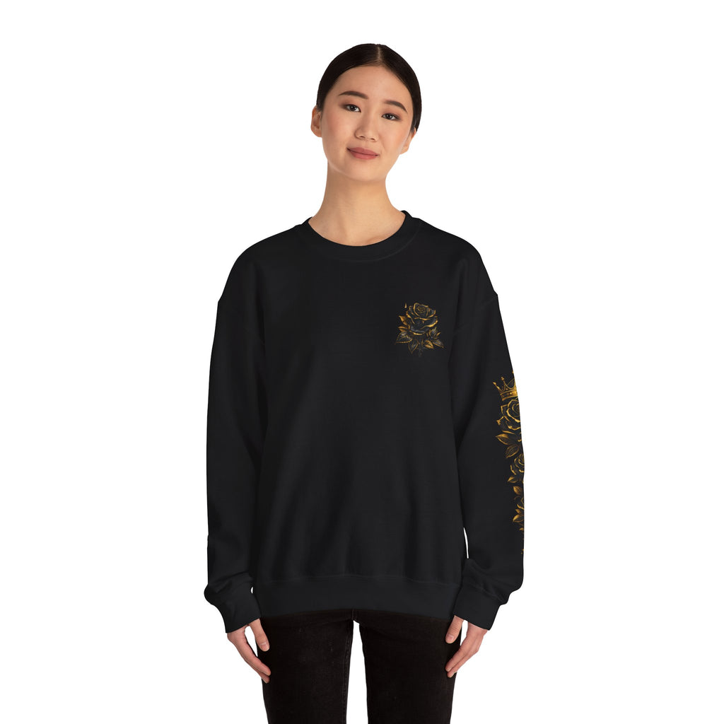 Crowned Black Rose Born to Bloom Crewneck Sweatshirt