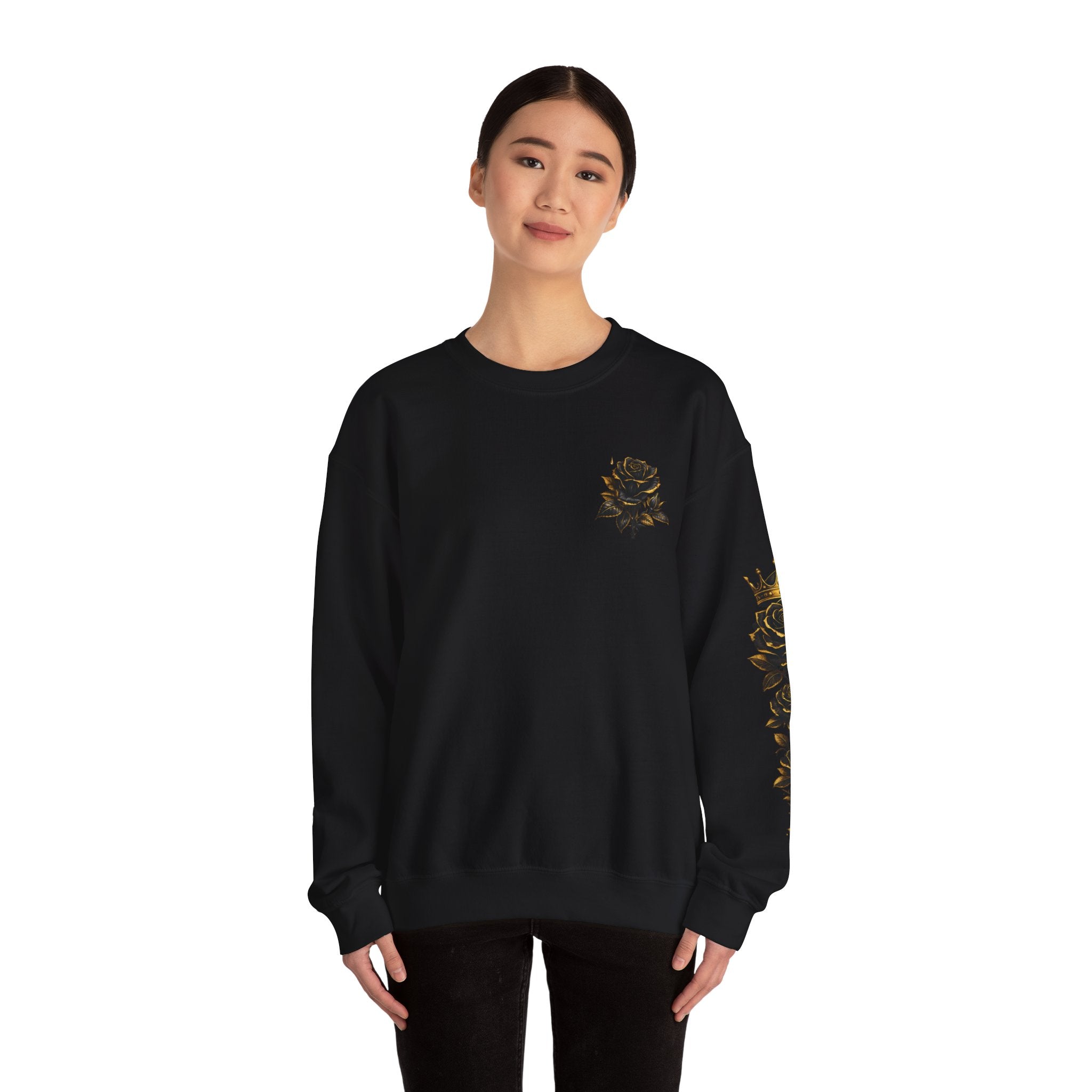Crowned Black Rose Born to Bloom Crewneck Sweatshirt