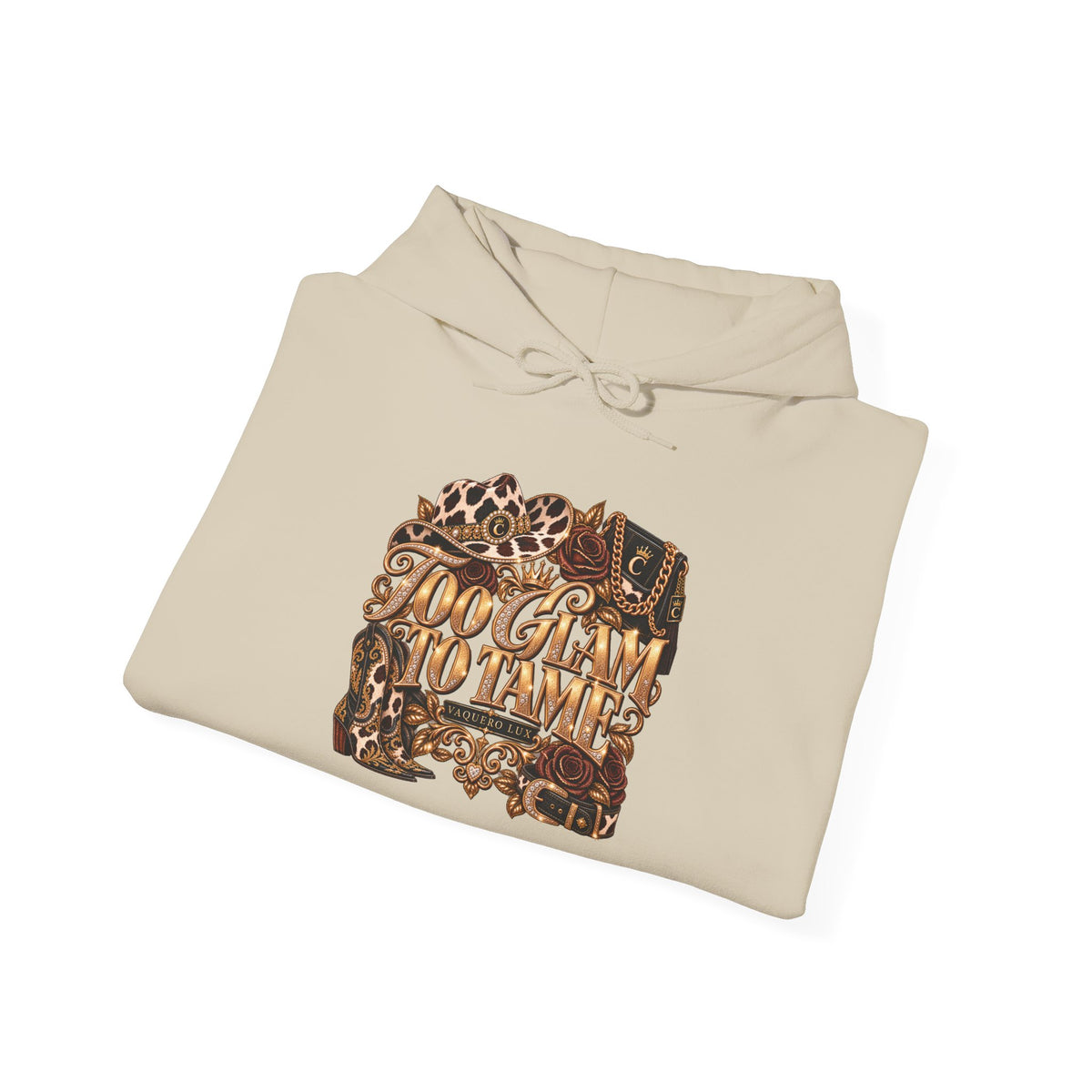 Vaquera Lux – Too Glam to Tame | Heavy Blend™ Hooded Sweatshirt