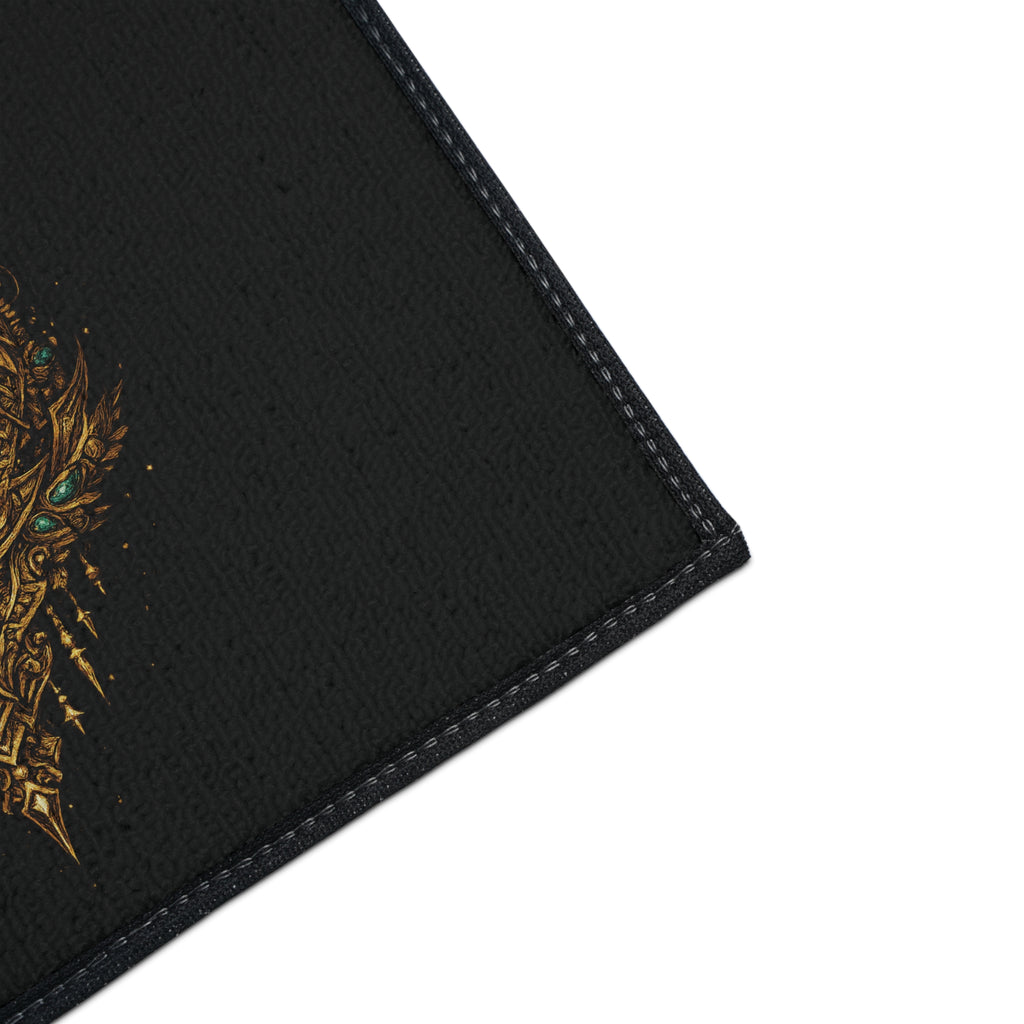 Crowned Jaguar Floor Mat — Regal Decorative Entry Rug