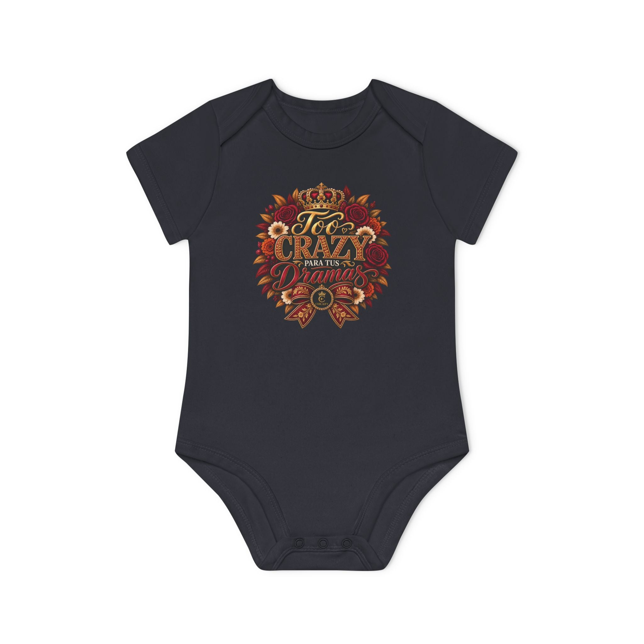 Too Crazy Para Tus Dramas – Charro-Inspired Edition | Baby Organic Short Sleeve Bodysuit