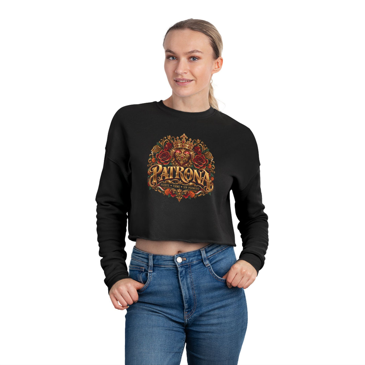 Patrona | Crowned in Power – Chicaify Collection | Women's Cropped Sweatshirt