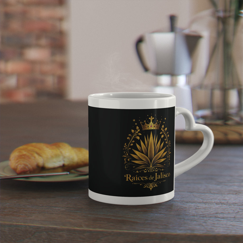 Raíces de Jalisco Gold Agave Mug — Heart-Shaped Mug