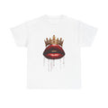 Crown Kiss T‑Shirt — Dripping Red Lips Graphic Tee