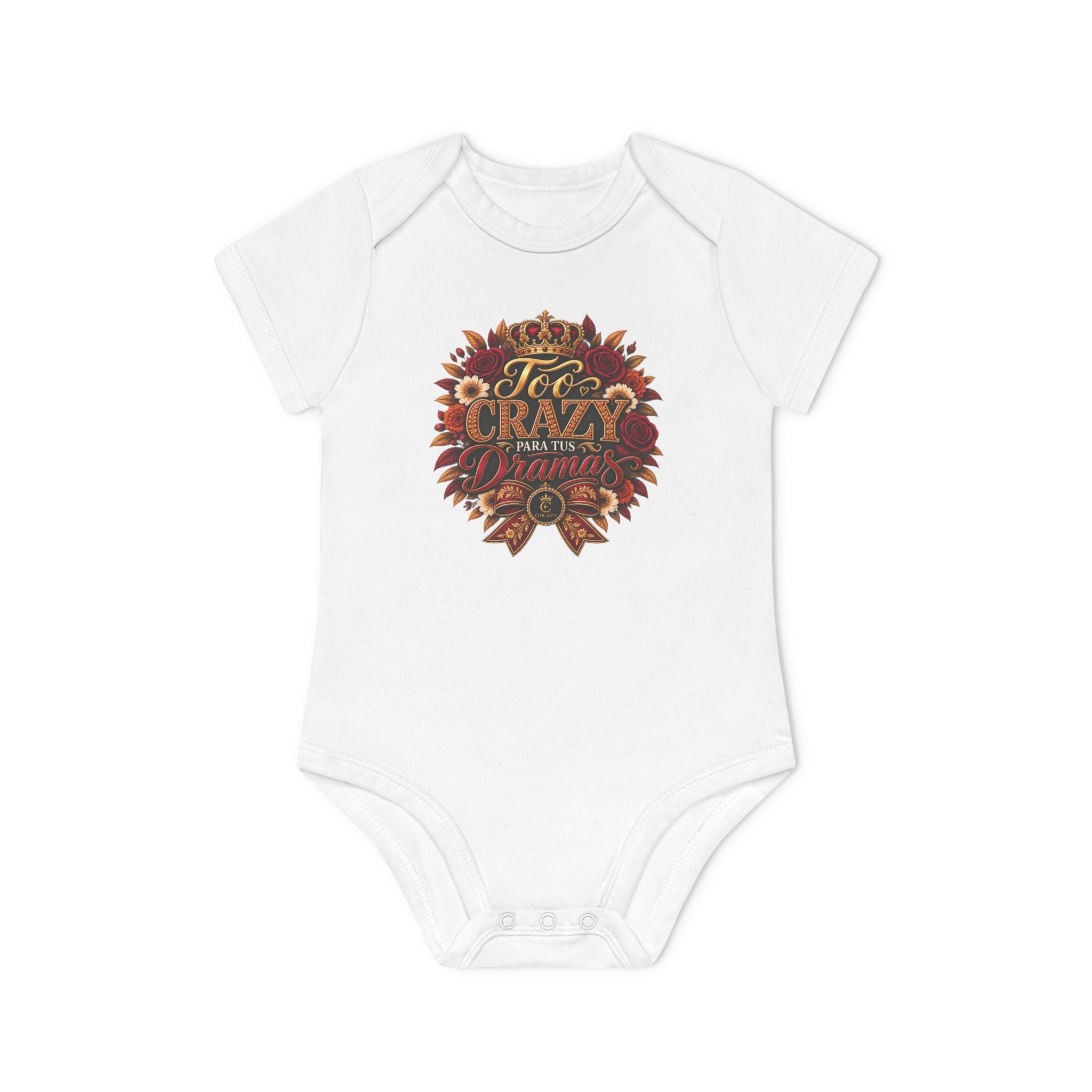 Too Crazy Para Tus Dramas – Charro-Inspired Edition | Baby Organic Short Sleeve Bodysuit