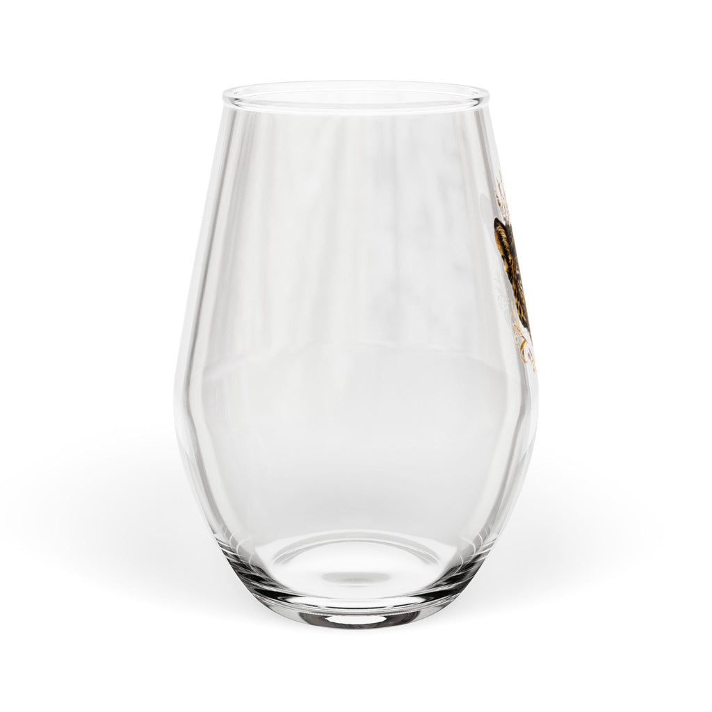 Jaguar Crown Stemless Wine Glass – Royal Animal Print 11.75oz