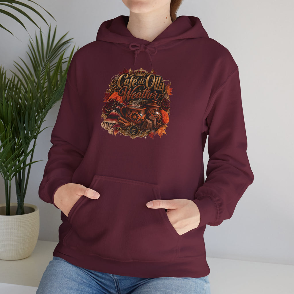Café de Olla Weather Sweatshirt | Mexican Fall | Chicaify Heavy Blend™ Hooded Sweatshirt