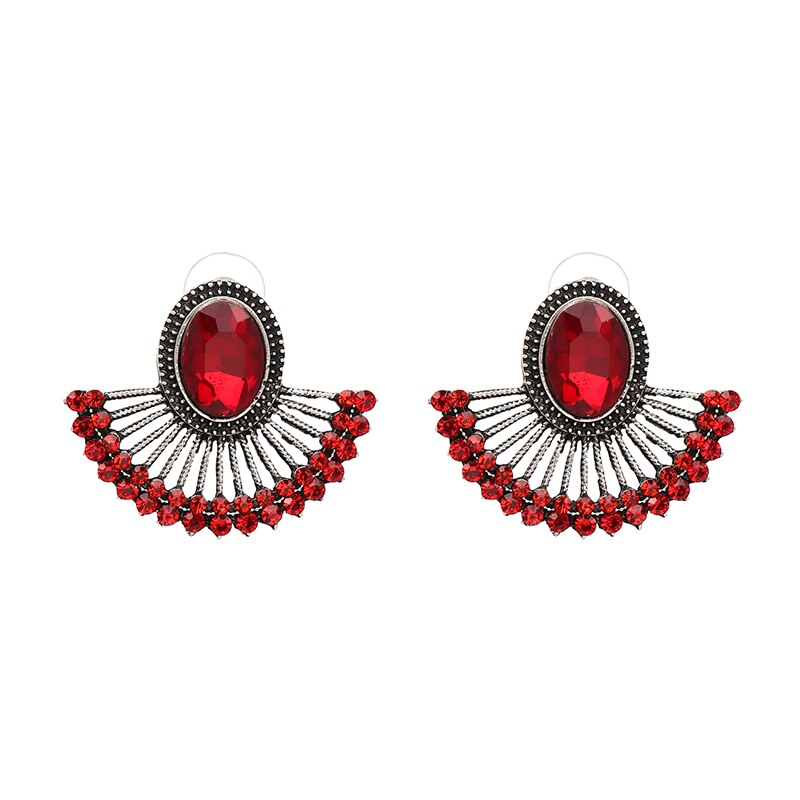 Crystal Fan Fringe Earrings