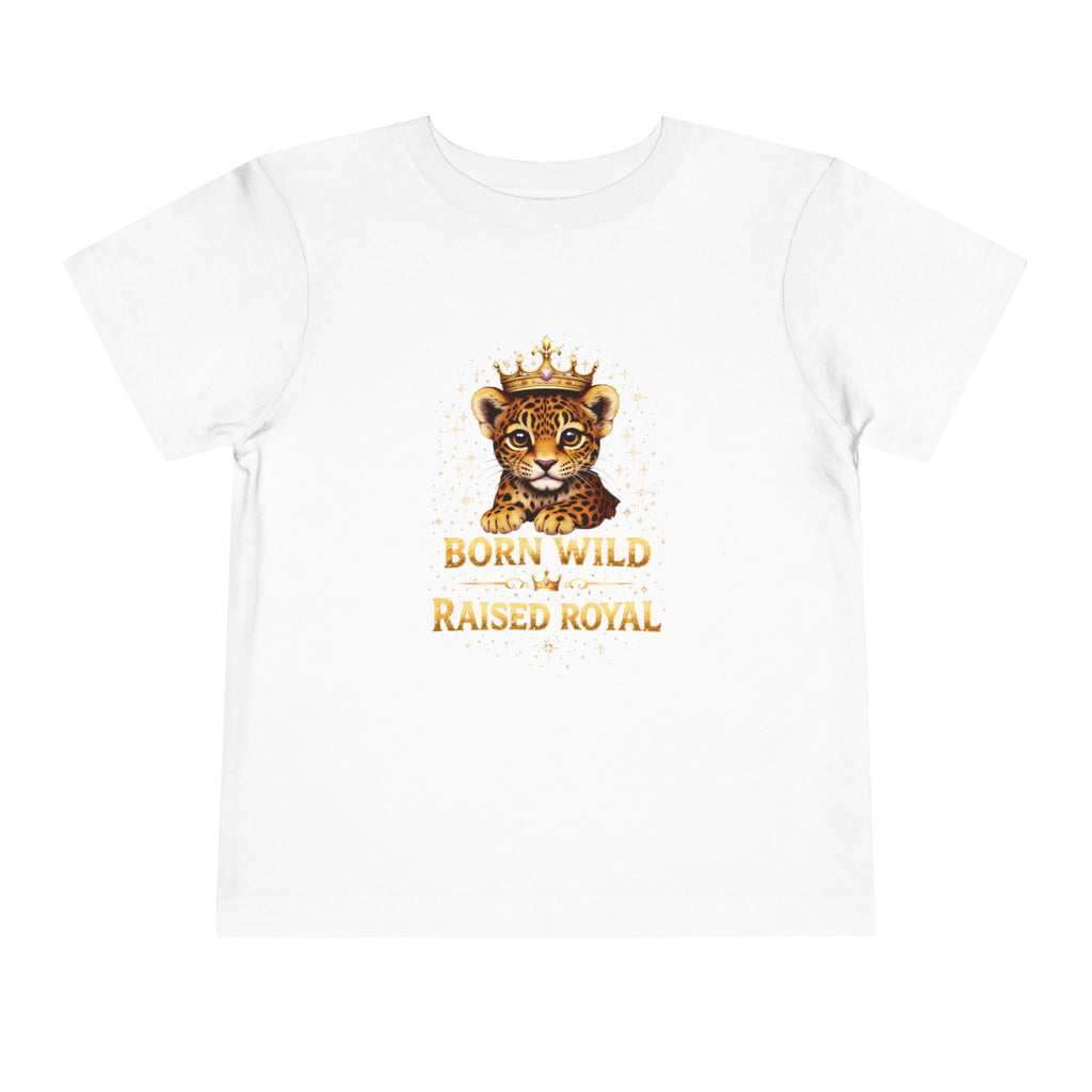 Toddler Tee - "Born Wild Raised Royal" Jaguar Cub Crown Graphic