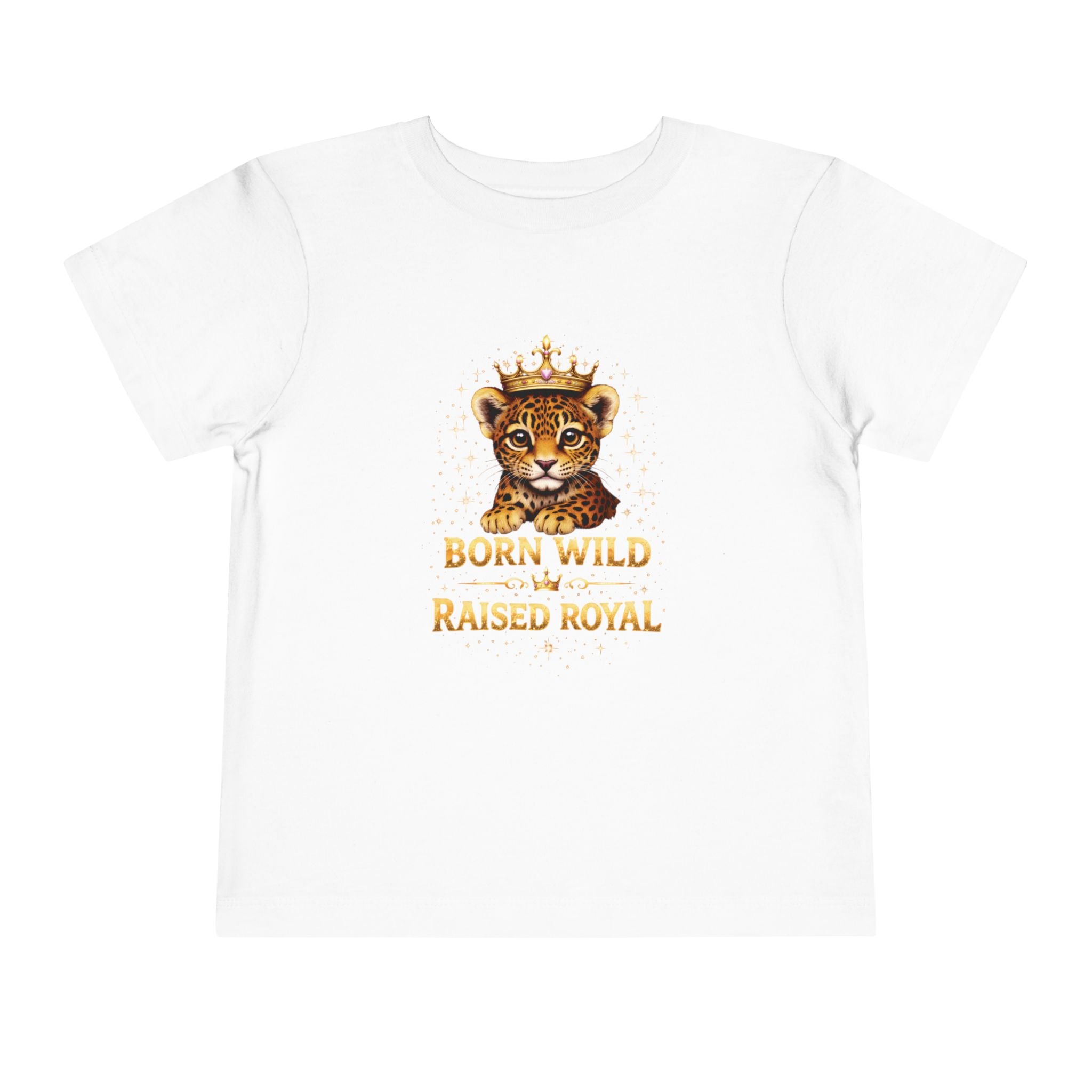 Toddler Tee - "Born Wild Raised Royal" Jaguar Cub Crown Graphic