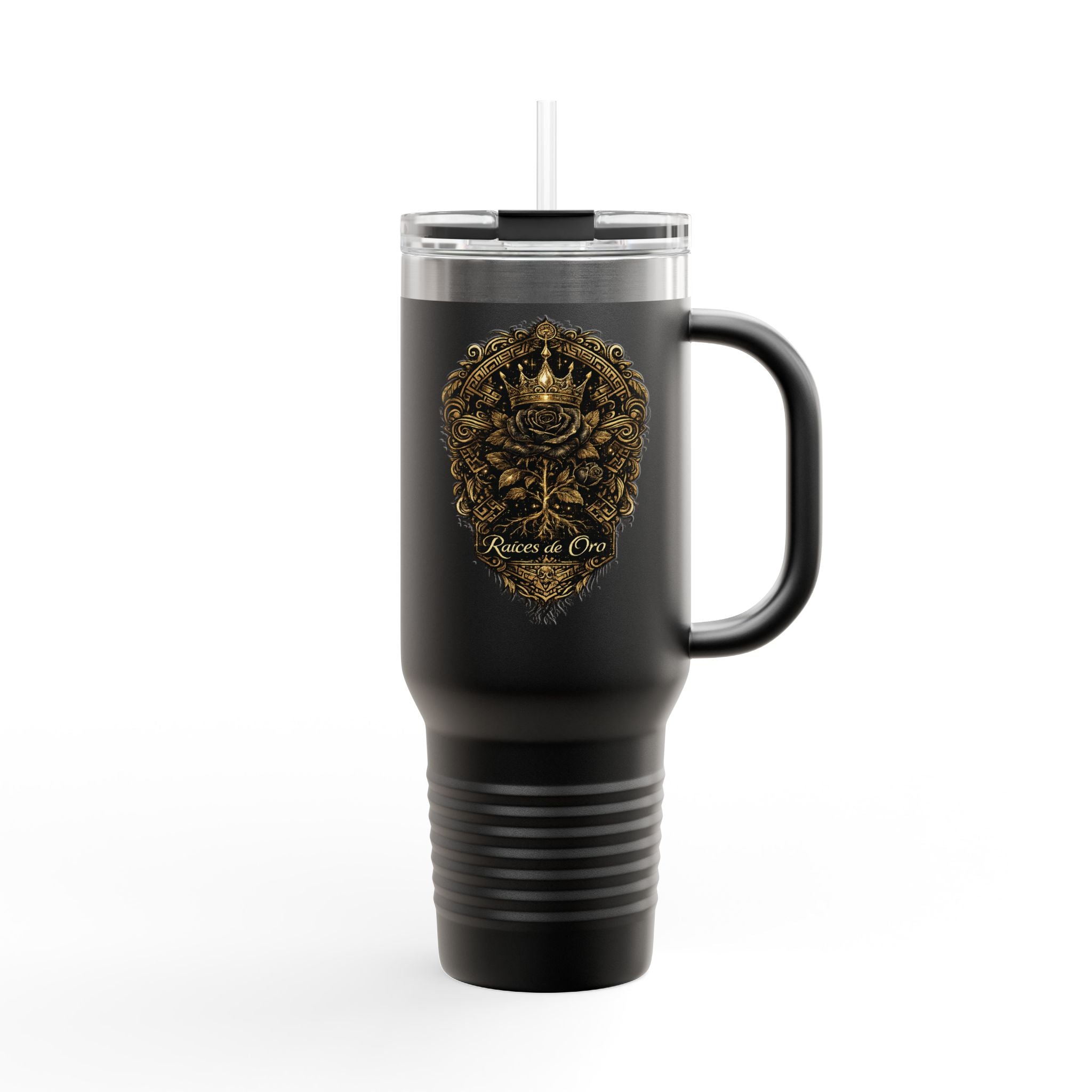 40oz Insulated Travel Mug — Raices de Oro Stainless Tumbler