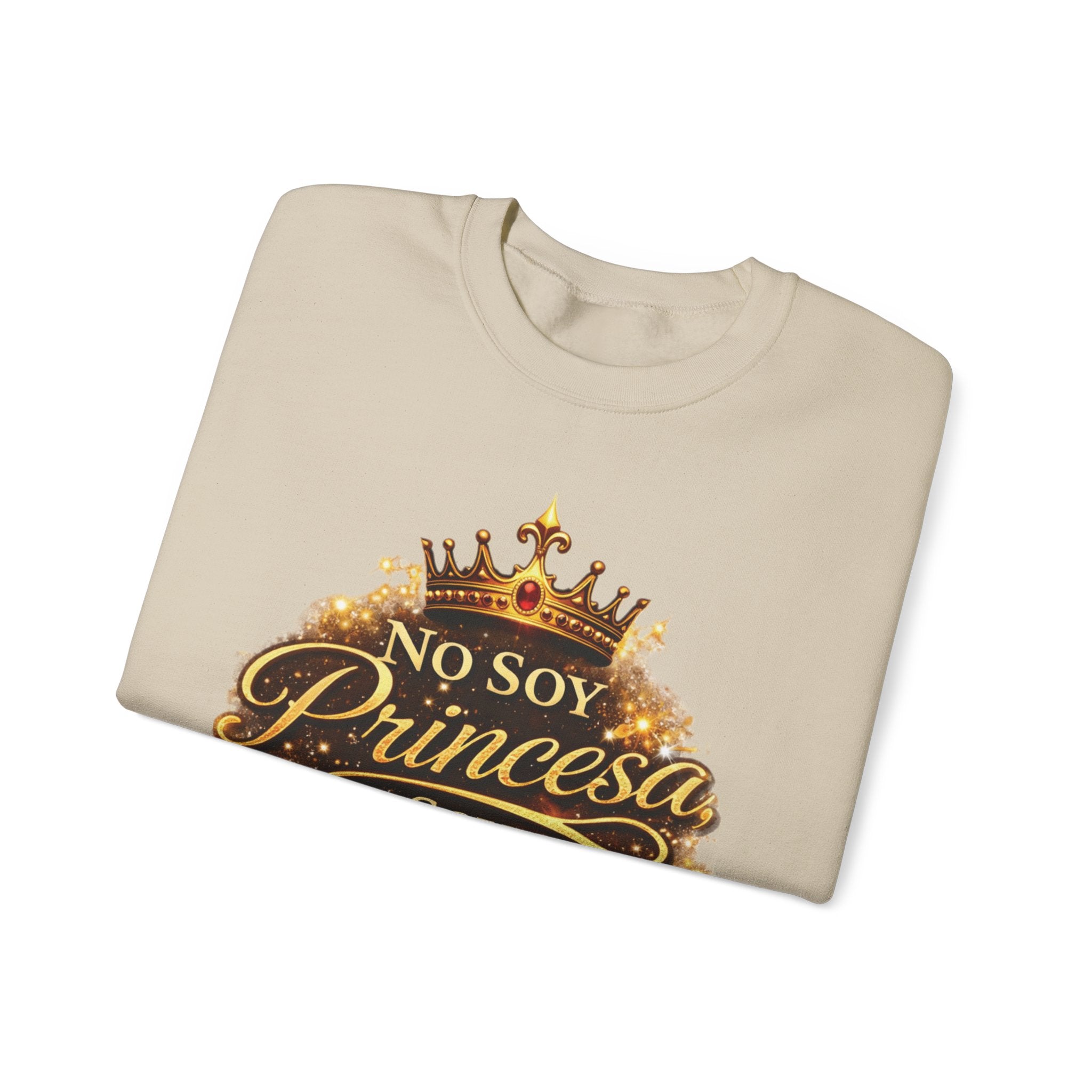 Crewneck Sweatshirt - "No Soy Princesa Soy Reina" Gold Crown Graphic