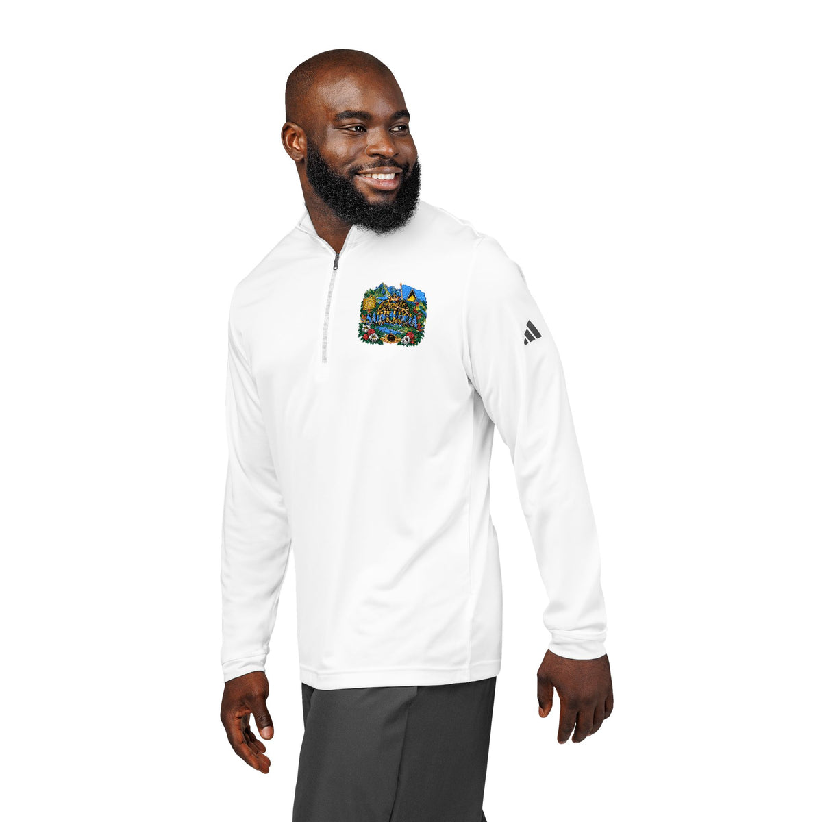 Orgullo Saint Lucia — Raíces Unidas Collection | adidas® Quarter-Zip Pullover (Embroidery)