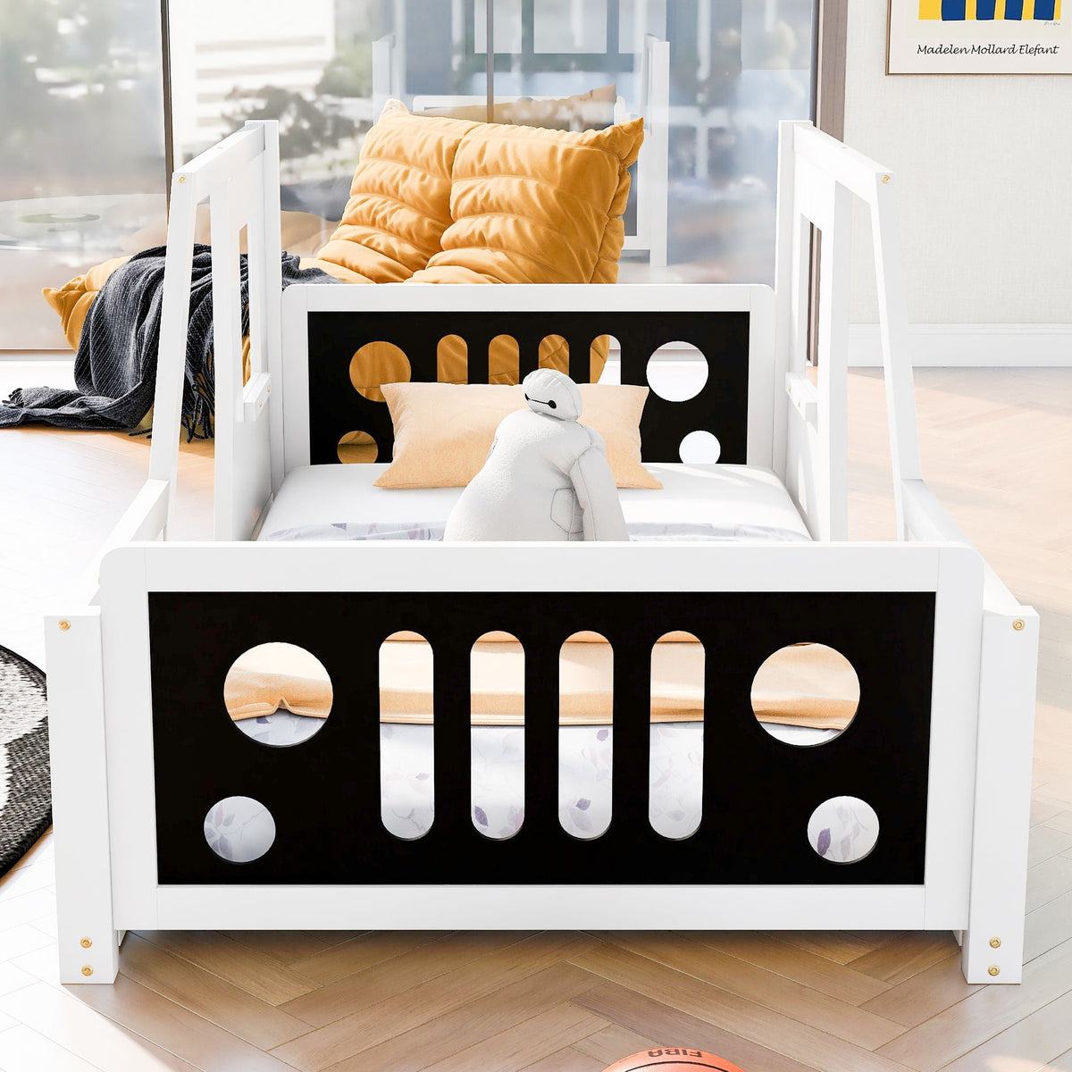 Classic Car Shaped Platform Bed with Wheels - Twin or Full Size