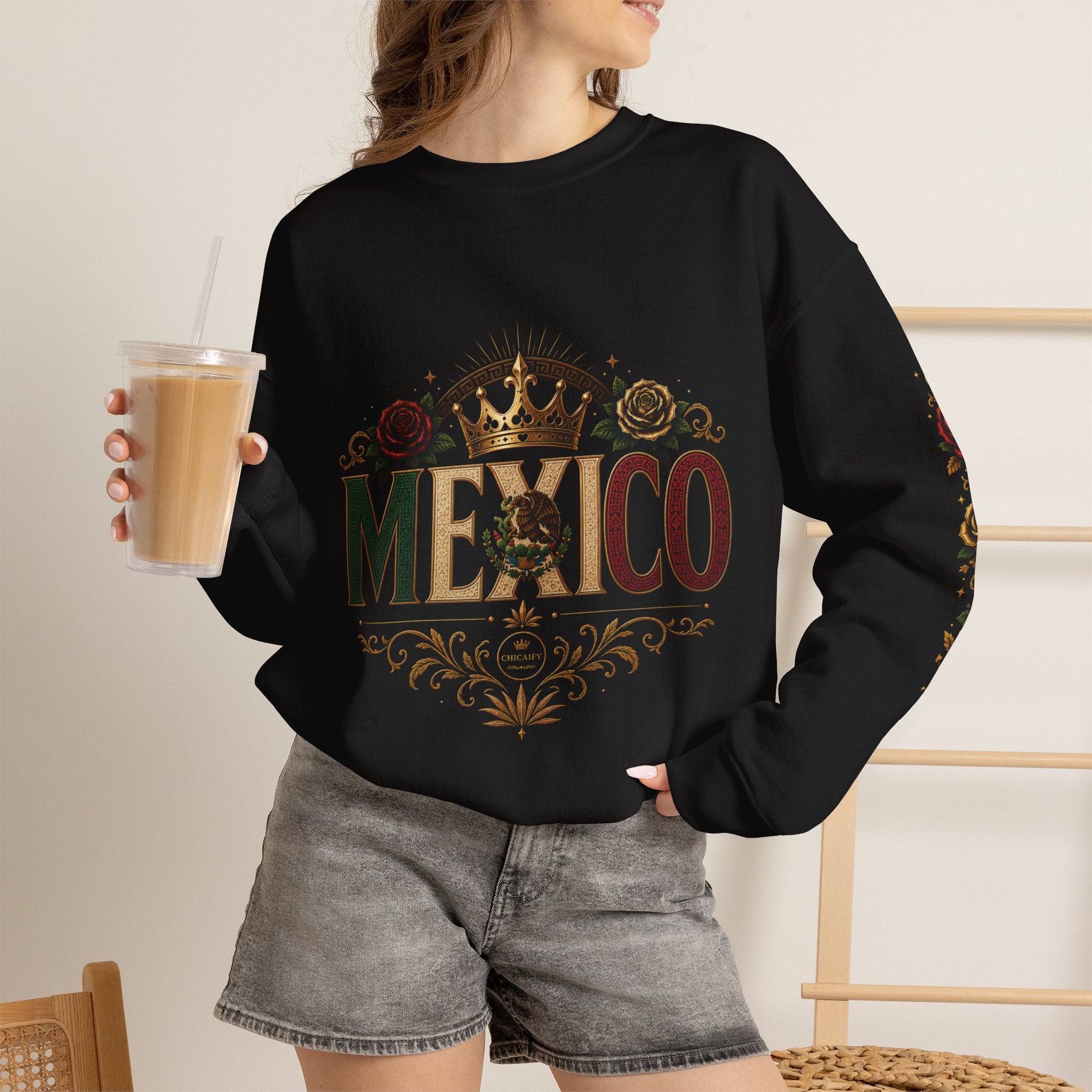 Orgullo Mexicano Crewneck Sweatshirt - Viva México Graphic Pullover