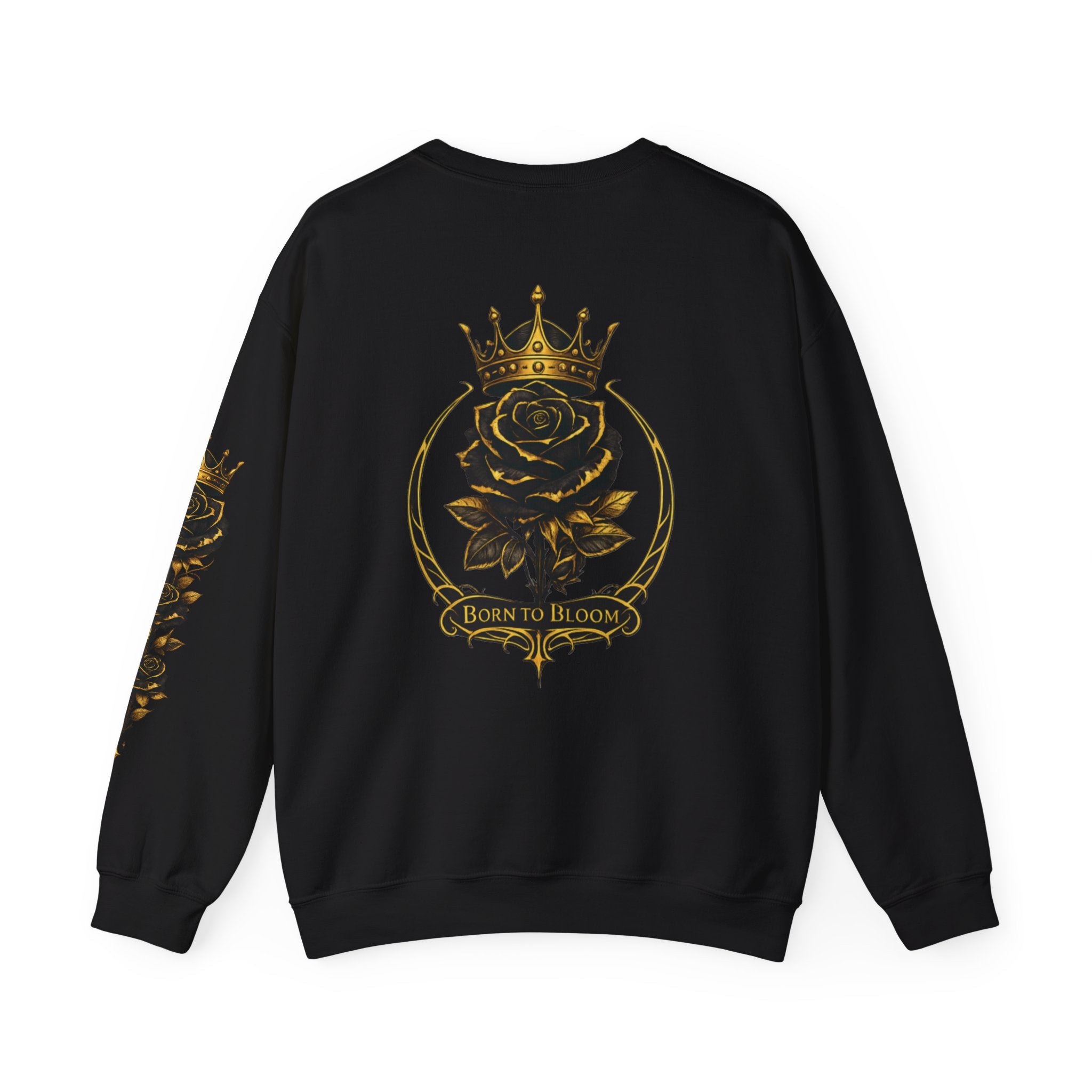Crowned Black Rose Born to Bloom Crewneck Sweatshirt