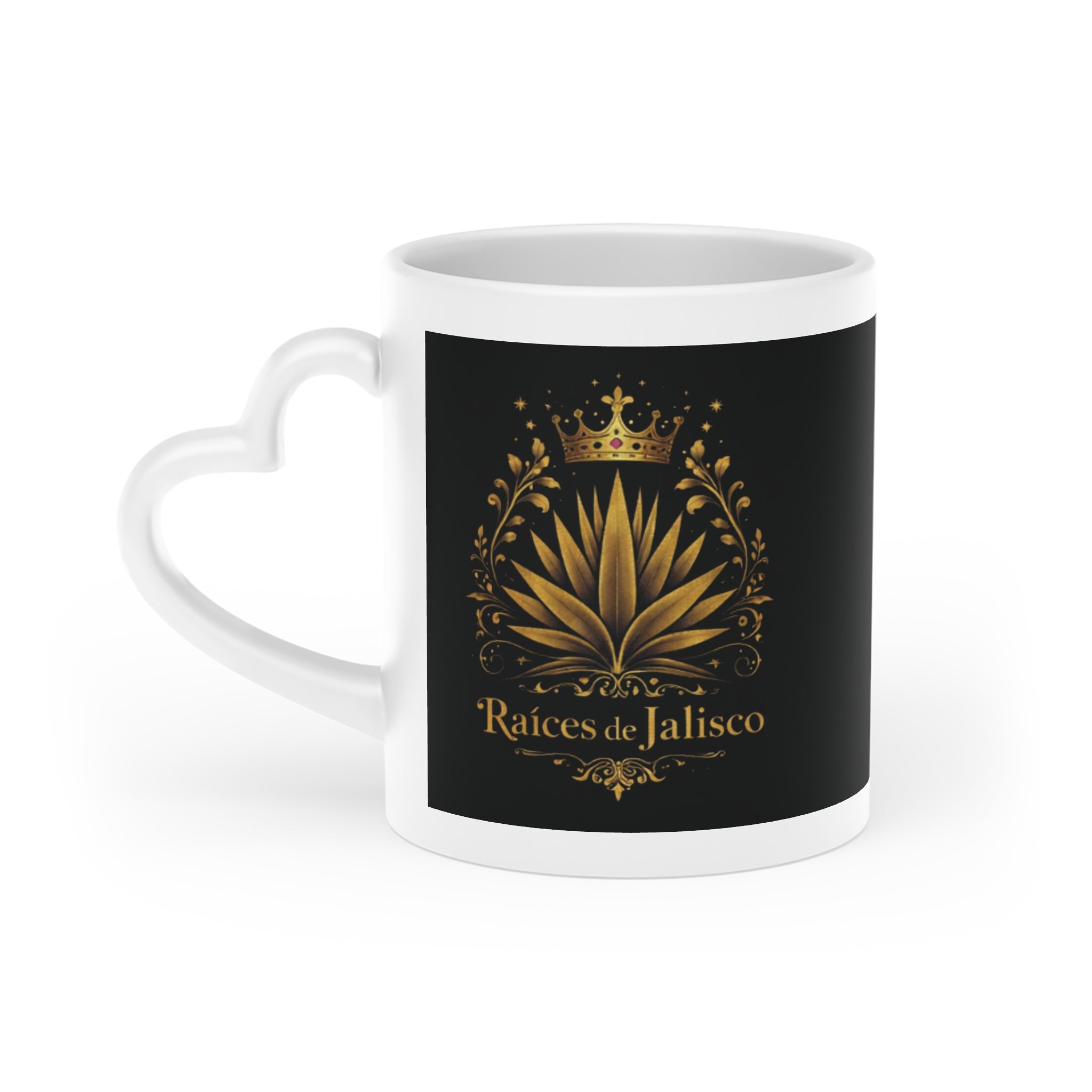 Raíces de Jalisco Gold Agave Mug — Heart-Shaped Mug