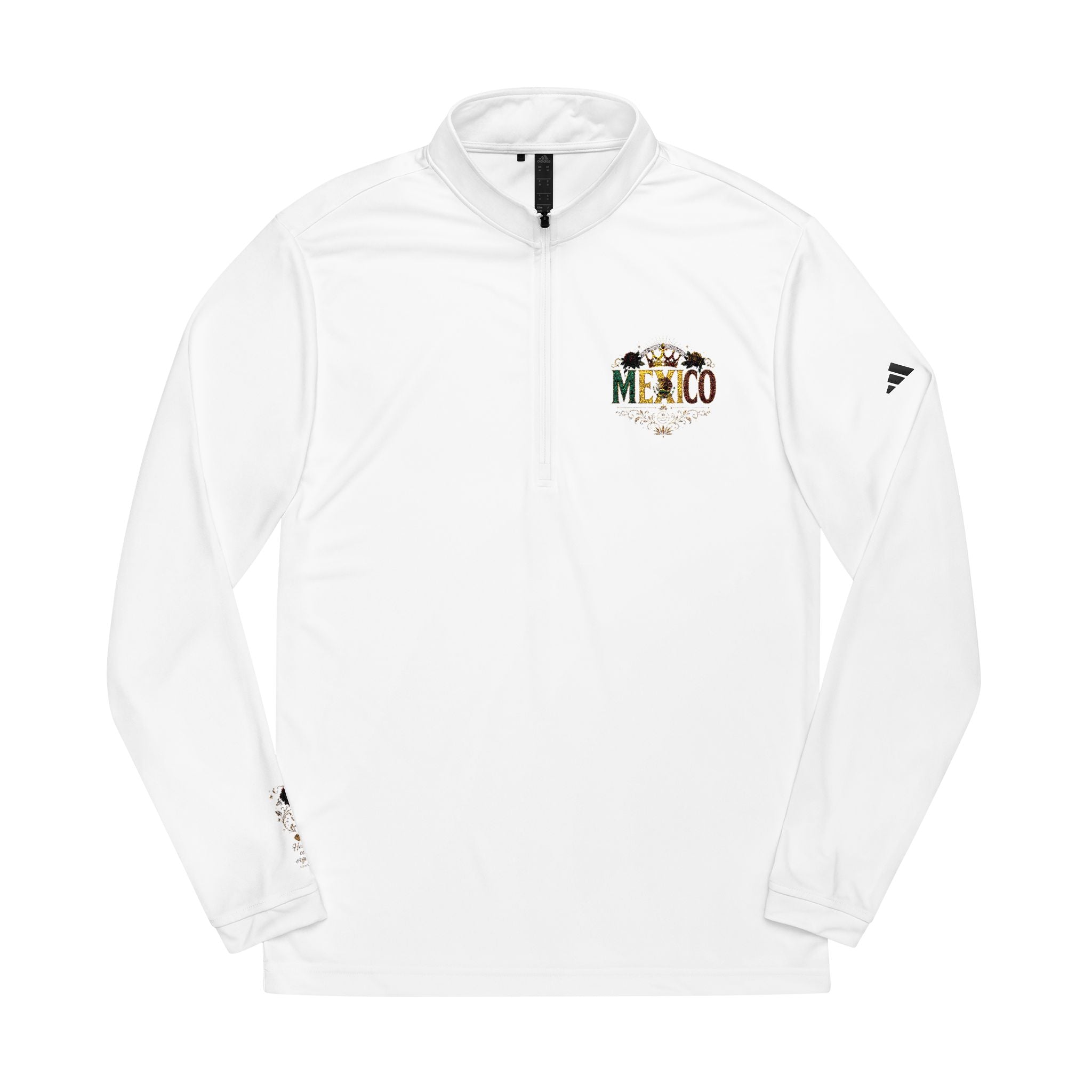 Orgullo Mexicano-Adidas Embroidered Quarter-Zip Pullover