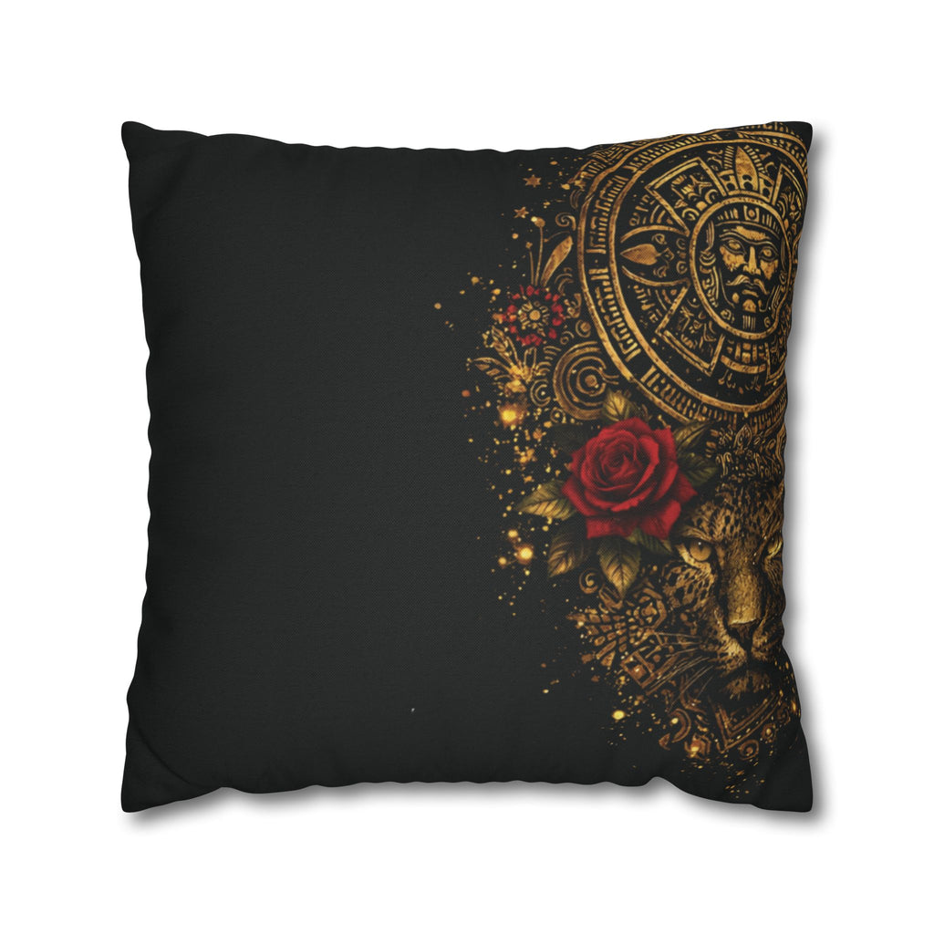 Reina Azteca Pillowcase — Rose Decorative Throw Pillow