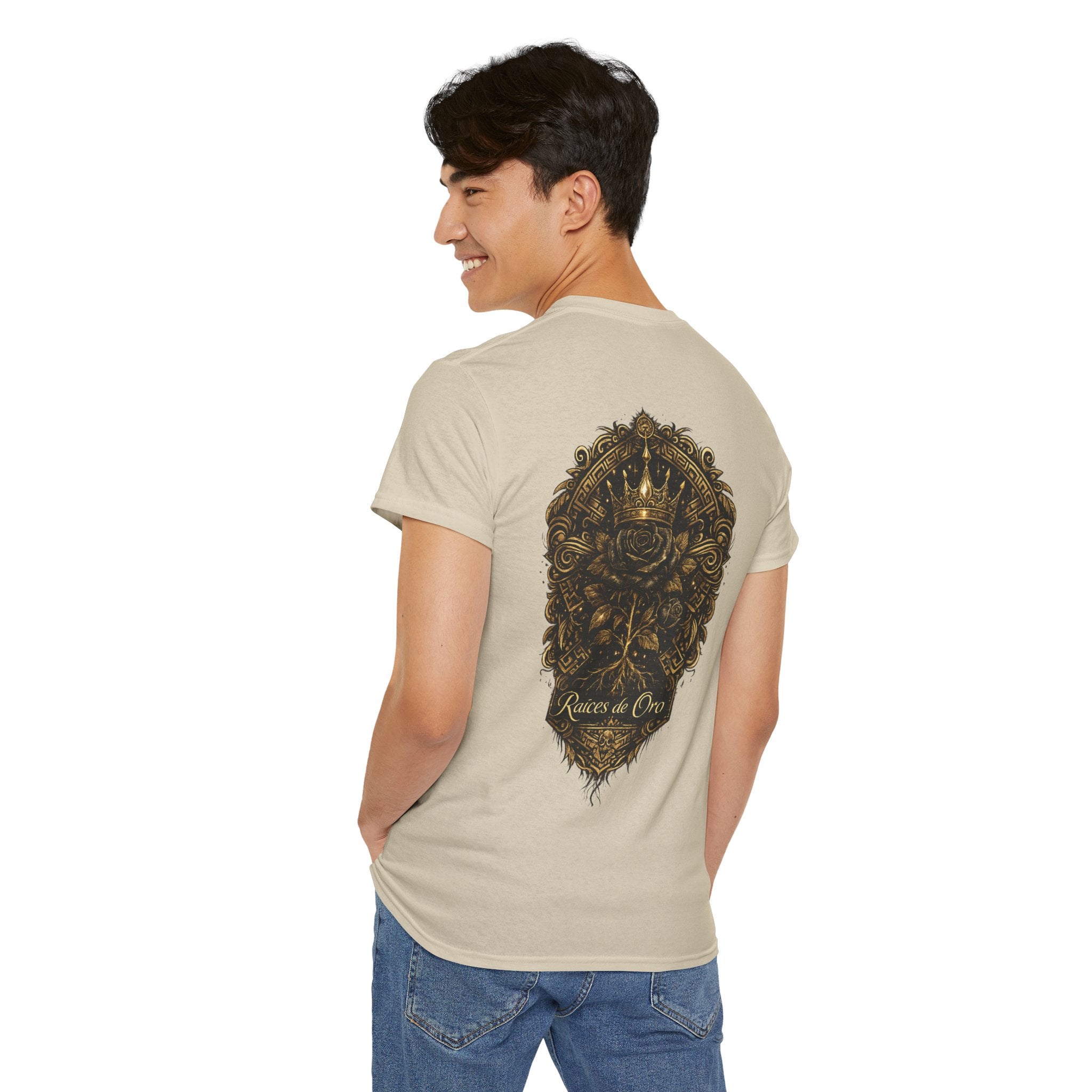 Raices de Oro T-Shirt —Crown Emblem Graphic Tee