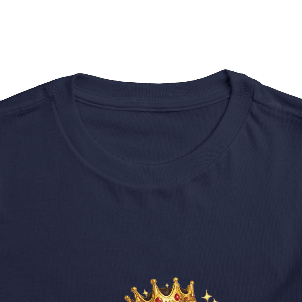 Toddler Tee – "Raised by a Reina" Gold Crown Design