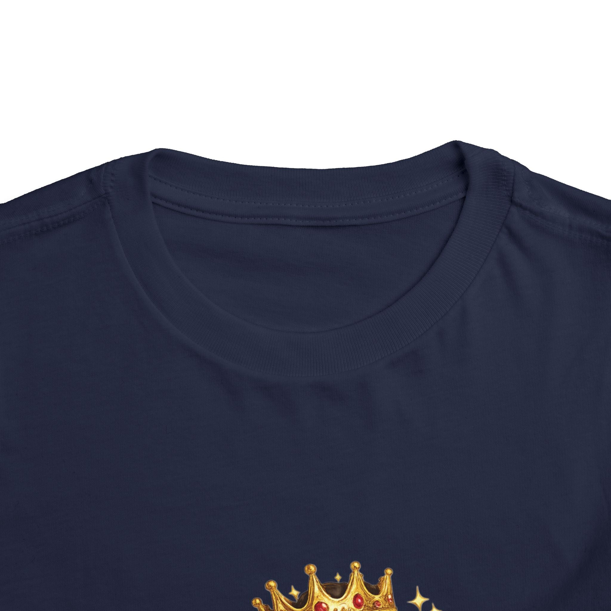 Toddler Tee – "Raised by a Reina" Gold Crown Design