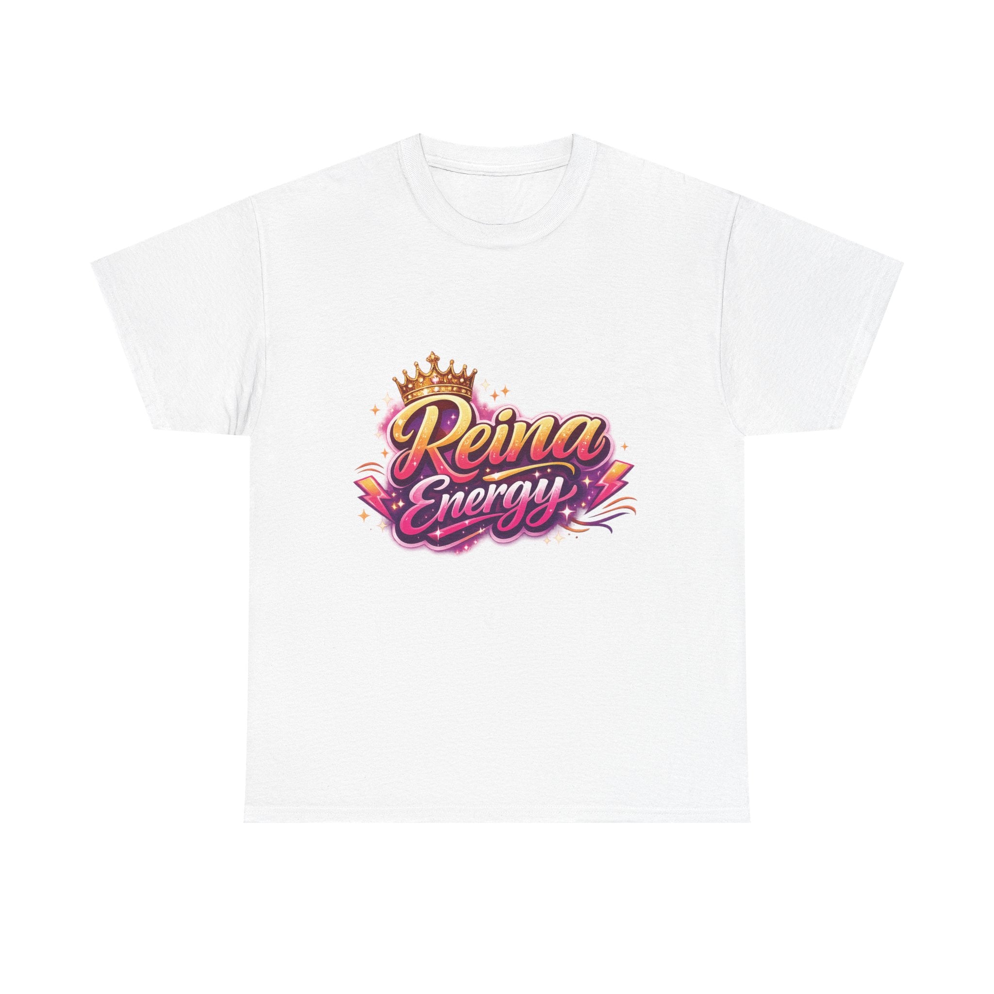 Reina Energy Tee | Crown Script Logo, Vibrant Retro Colors