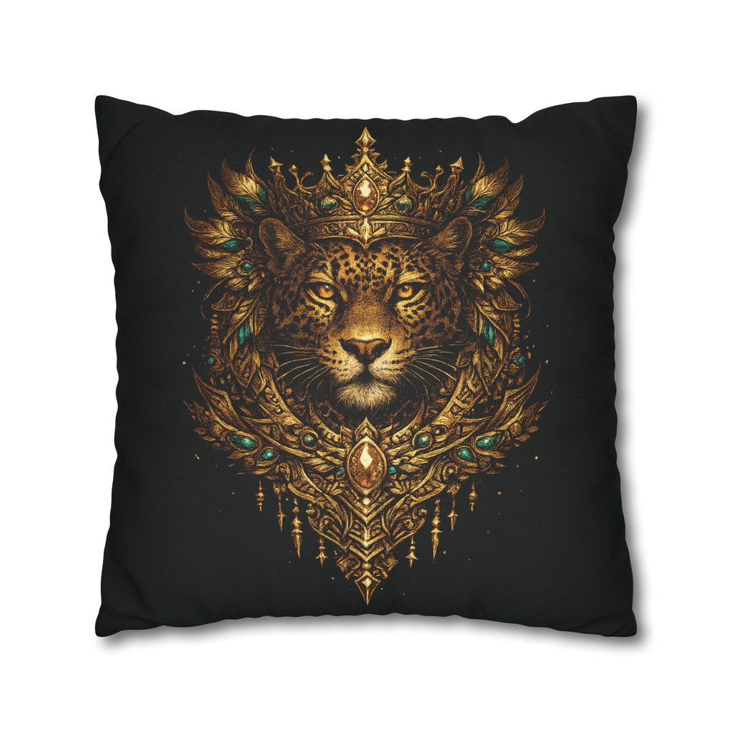 Golden Crowned Jaguar Decorative Pillow case