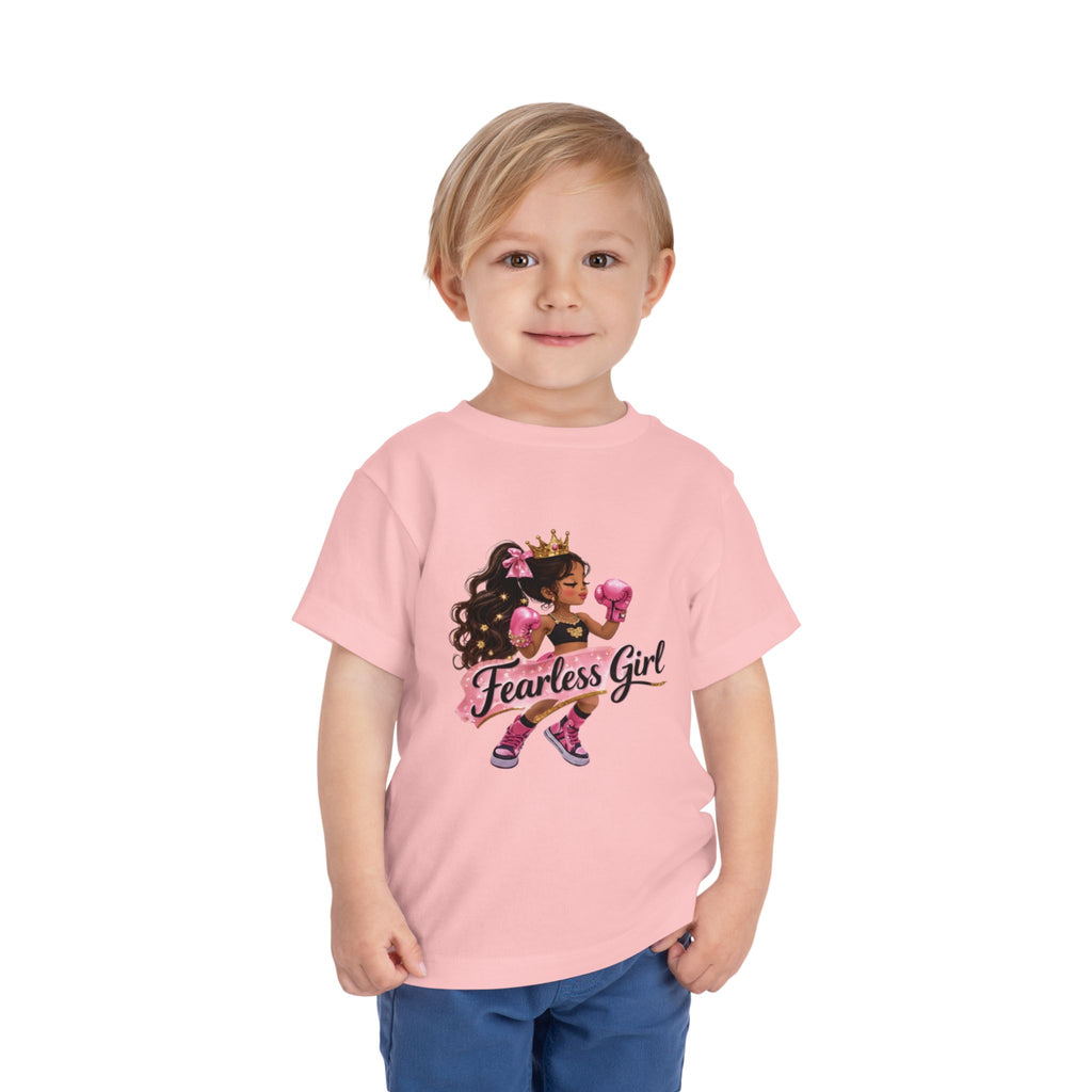 Toddler Tee — "Fearless Girl" Boxing Princess Graphic