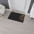 Reina Aztec Floor Mat — Gold Calendar & Rose Heavy-Duty Entry Rug