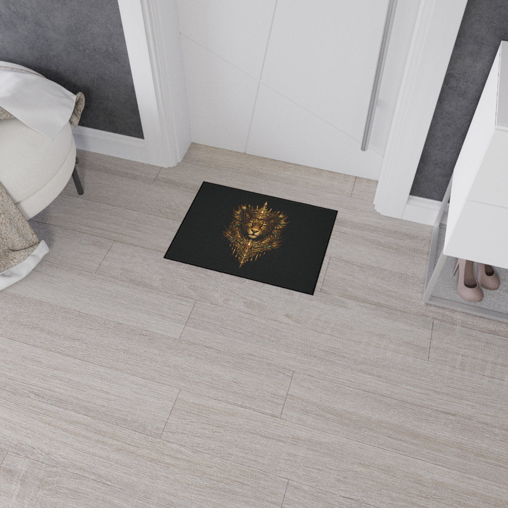 Crowned Jaguar Floor Mat — Regal Decorative Entry Rug