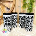 Set of 4 Black with Engobe Espiga Cilindro Tall Cup - Set Clay Cup