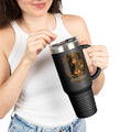 40oz Insulated Travel Mug — Reina Salvaje – Jaguar Queen, Custom Name Option