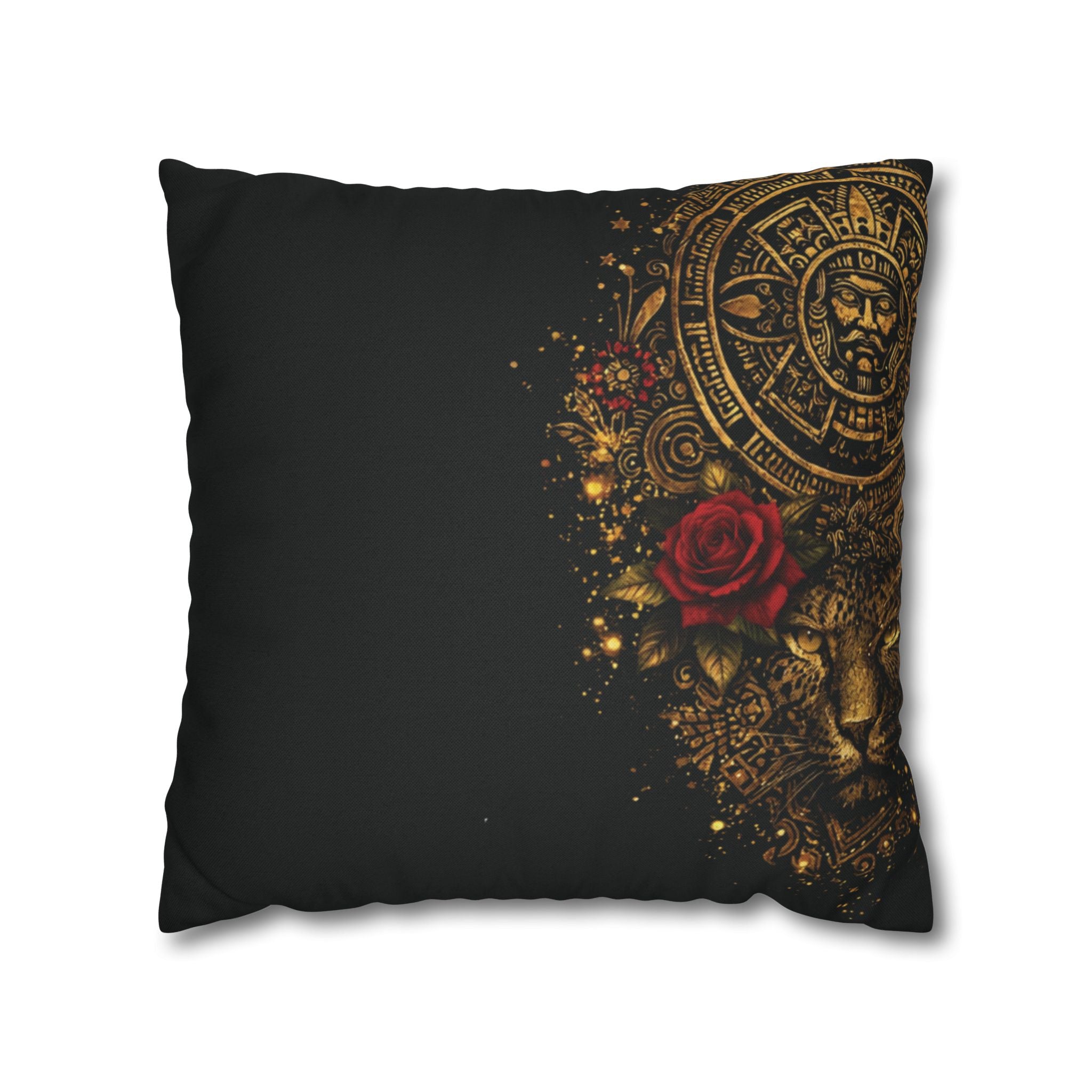 Reina Azteca Pillowcase — Rose Decorative Throw Pillow
