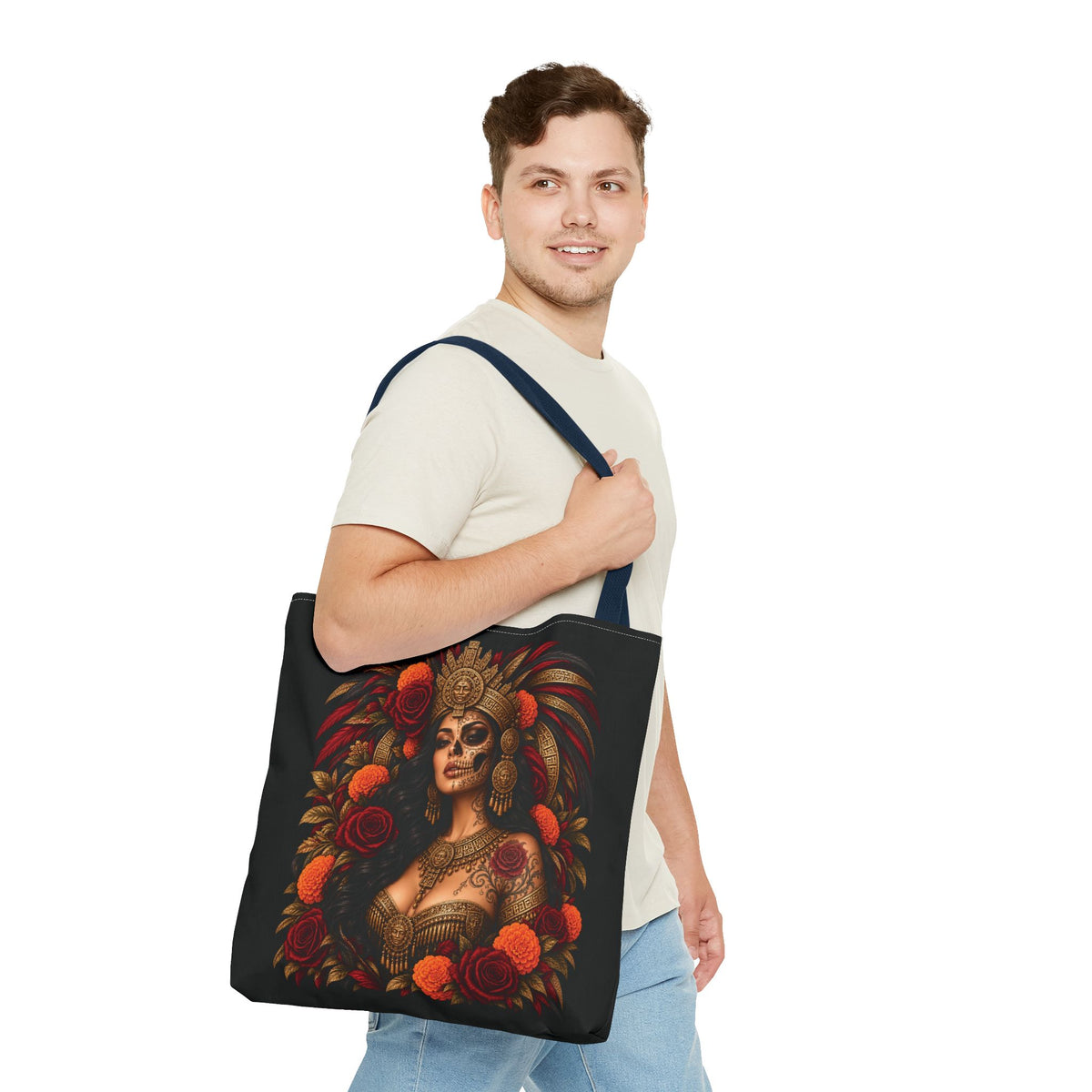 Reina Azteca: Entre Rosas y Cempasúchil | Chicaify Originals | Tote Bag