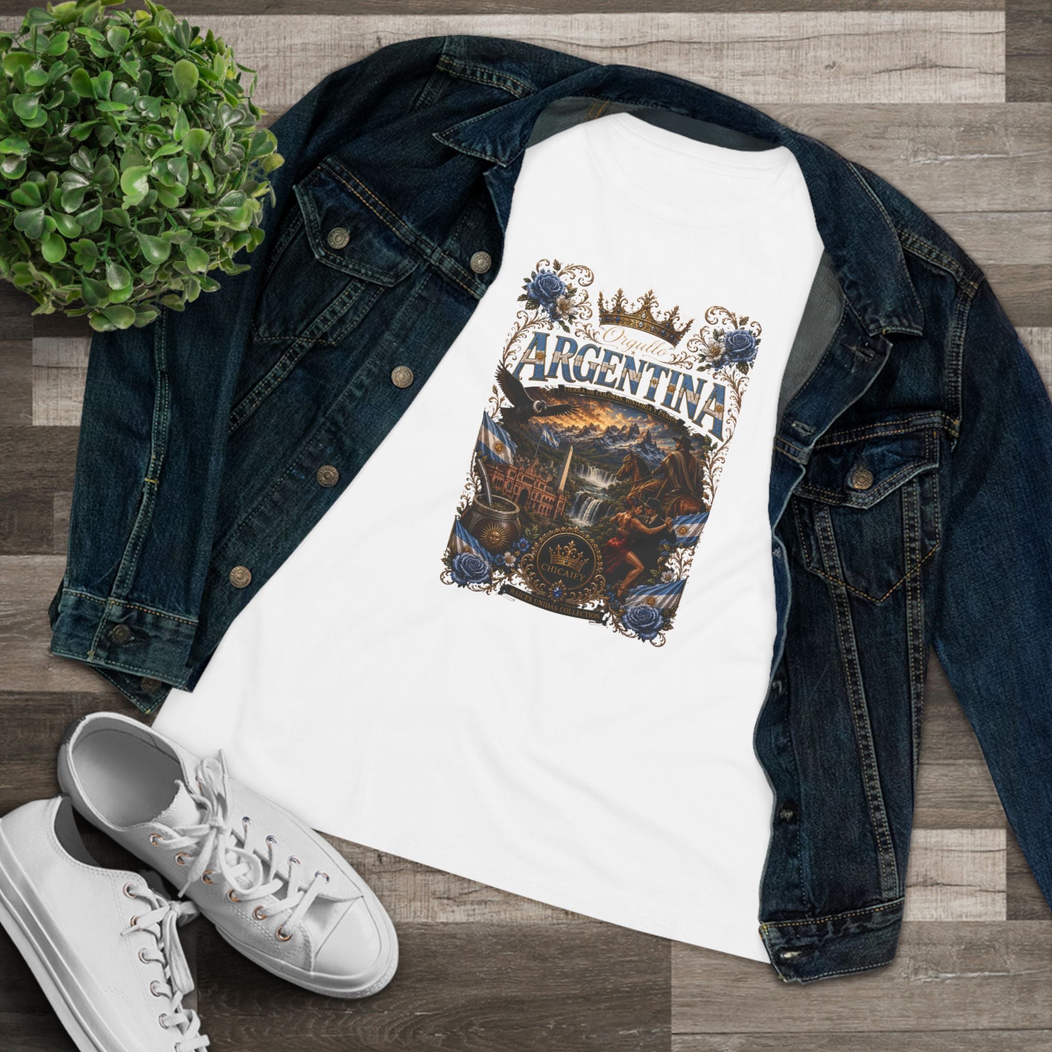 Women's Cotton Tee | Raíces Unidas — Orgullo Argentina