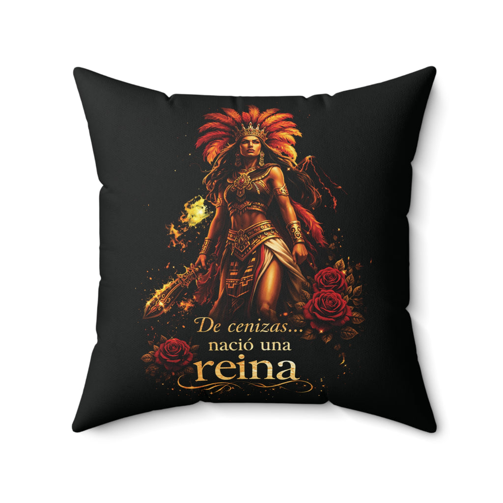 Reina Warrior Pillow — "De cenizas… nació una reina" Decorative Throw Pillow