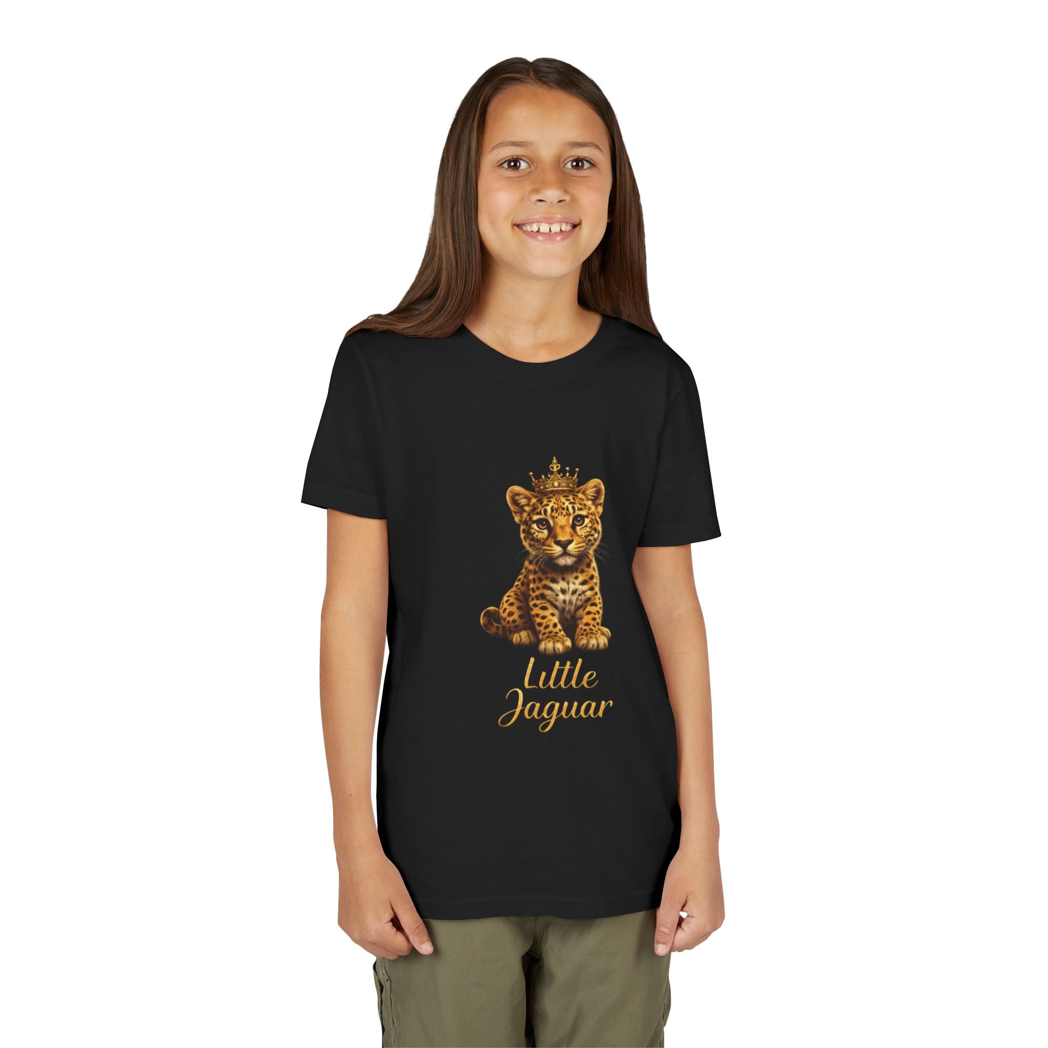 Little Jaguar Kids T‑Shirt — Cute Crowned Baby Jaguar Graphic Tee for Toddlers & Children