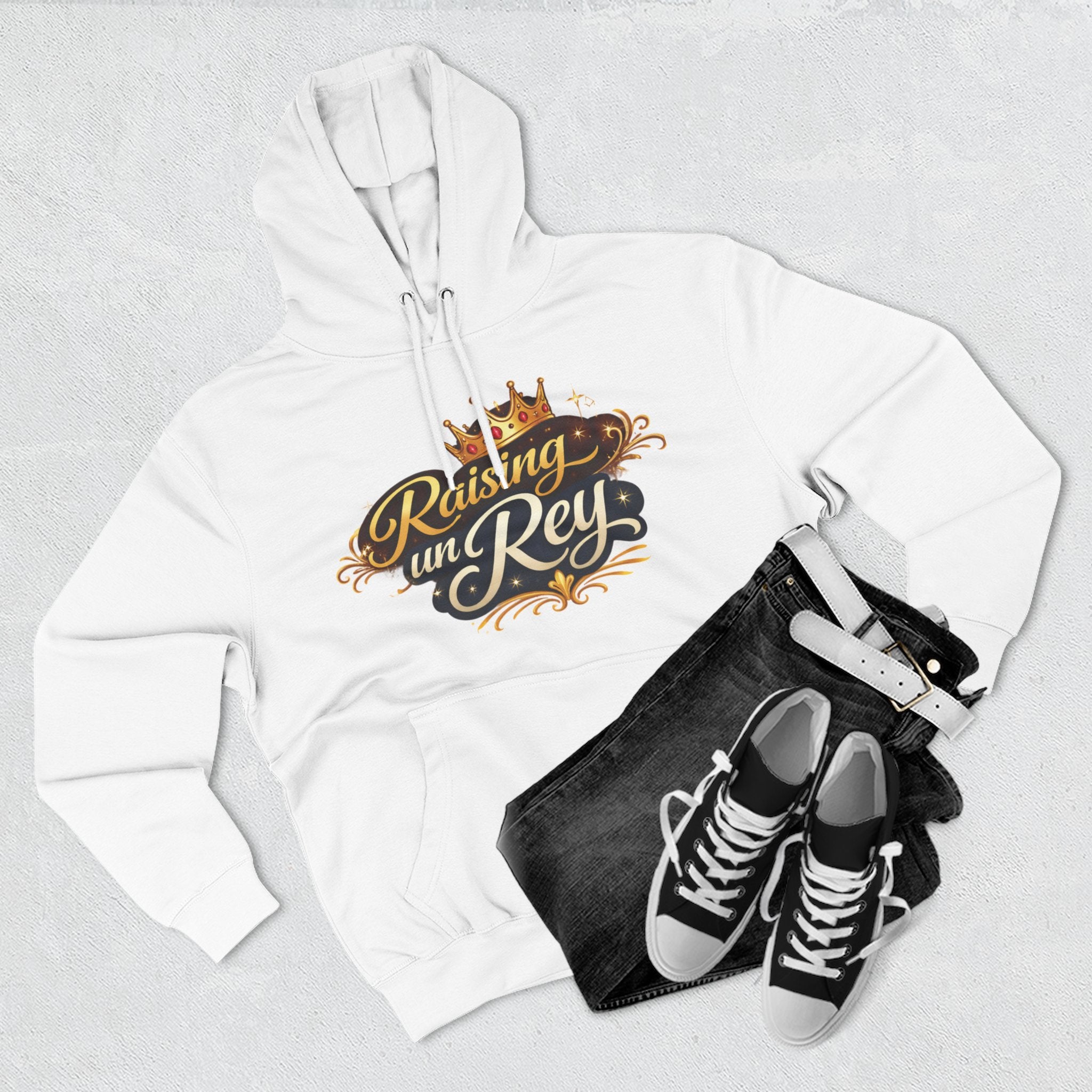 Hoodie — "Raising un Rey" Crowned Spanish Family Pride Pullover