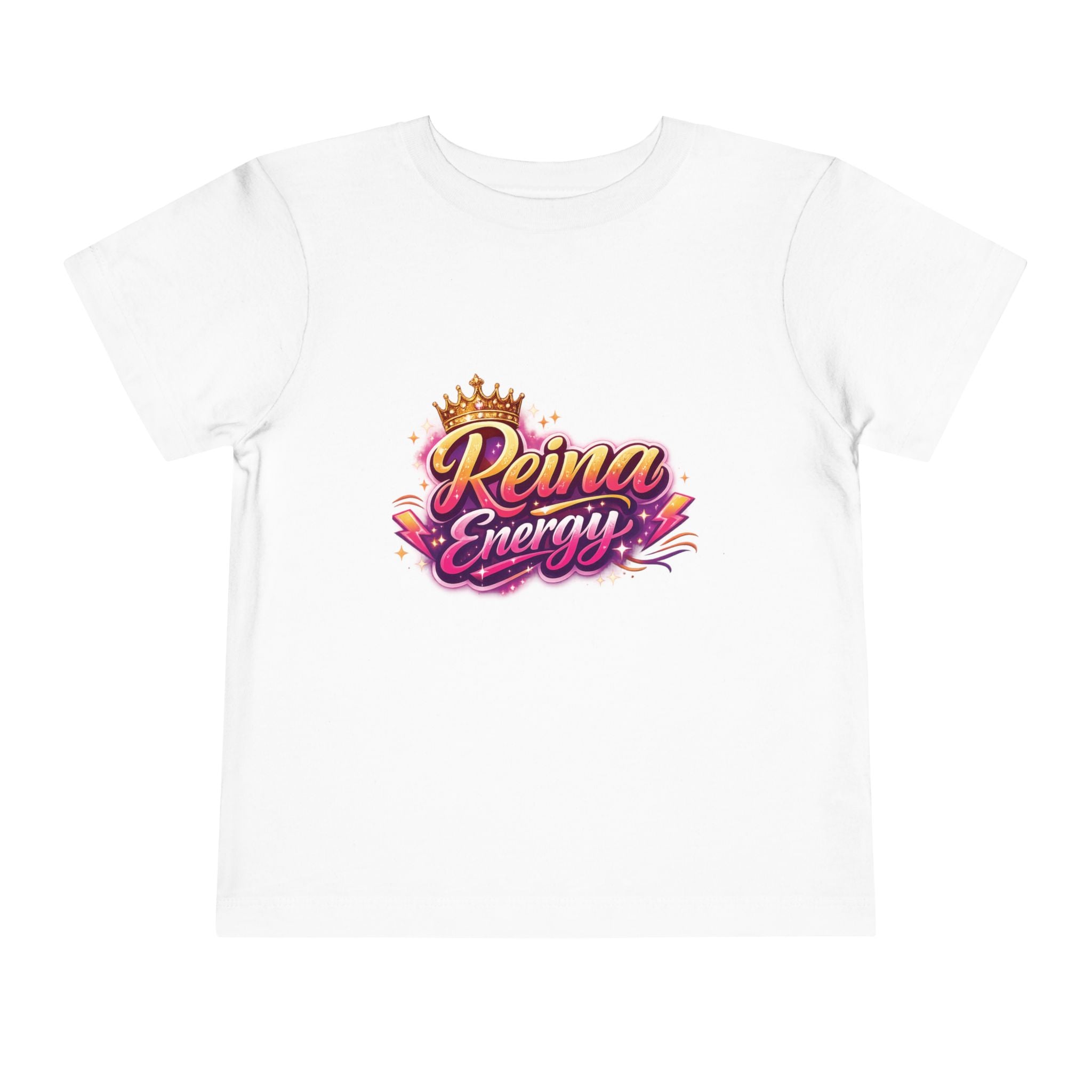 Reina Energy toddler tee | Crown script logo, pink purple gradient