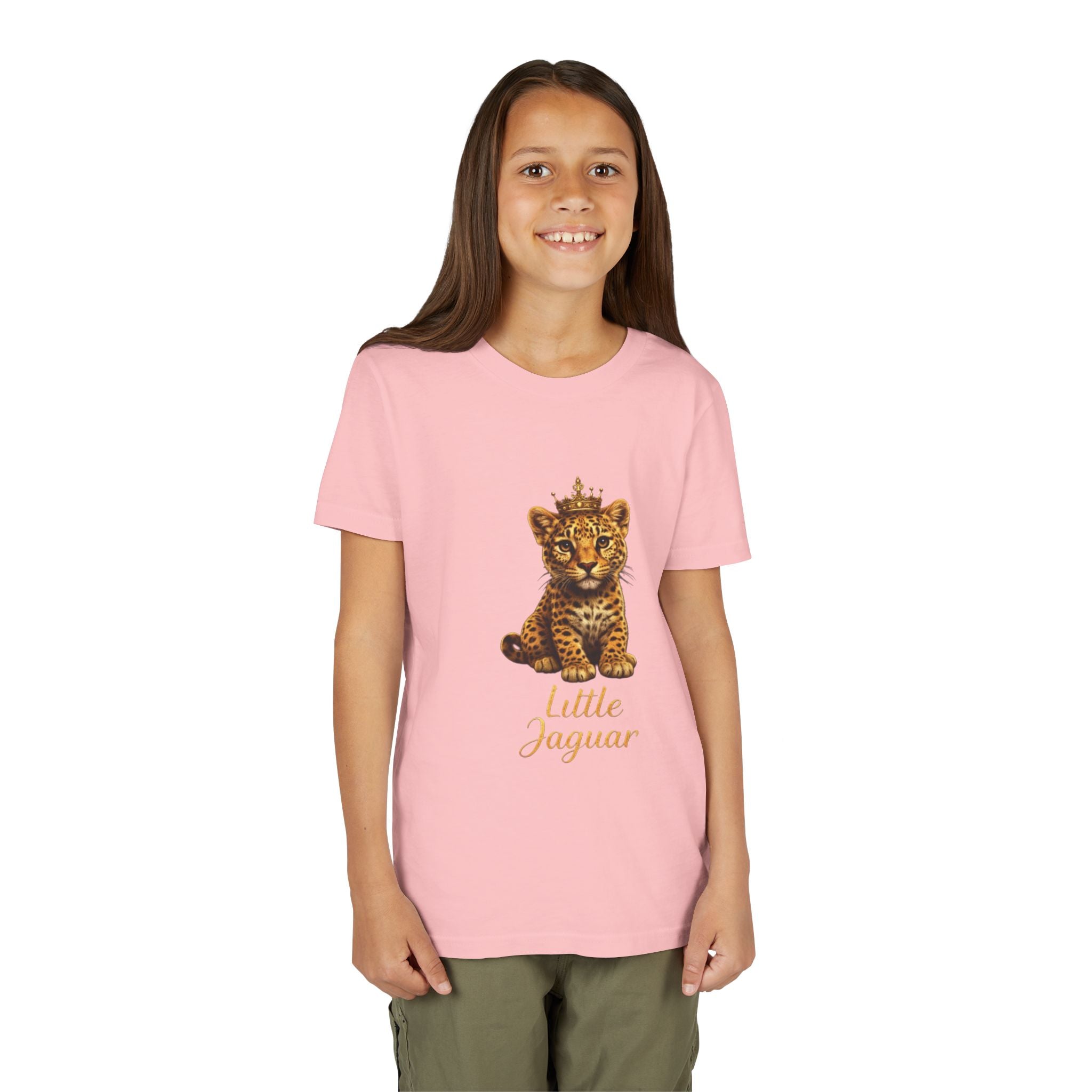Little Jaguar Kids T‑Shirt — Cute Crowned Baby Jaguar Graphic Tee for Toddlers & Children