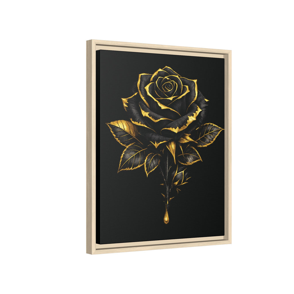 “Bloom Into Power – Gold Rose Canvas” Matte Canvas Wall Art