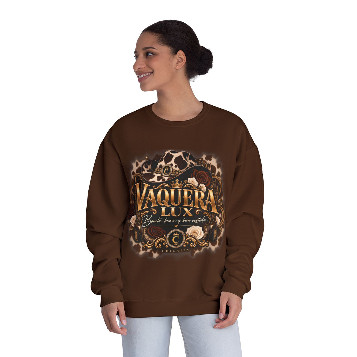 Vaquera Lux – Bonita, Brava y Bien Vestida | NuBlend® Crewneck Sweatshirt