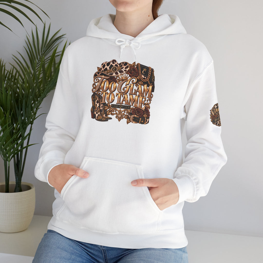 Vaquera Lux – Too Glam to Tame | Heavy Blend™ Hooded Sweatshirt