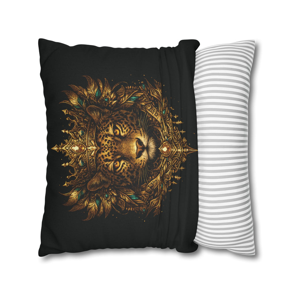Golden Crowned Jaguar Decorative Pillow case