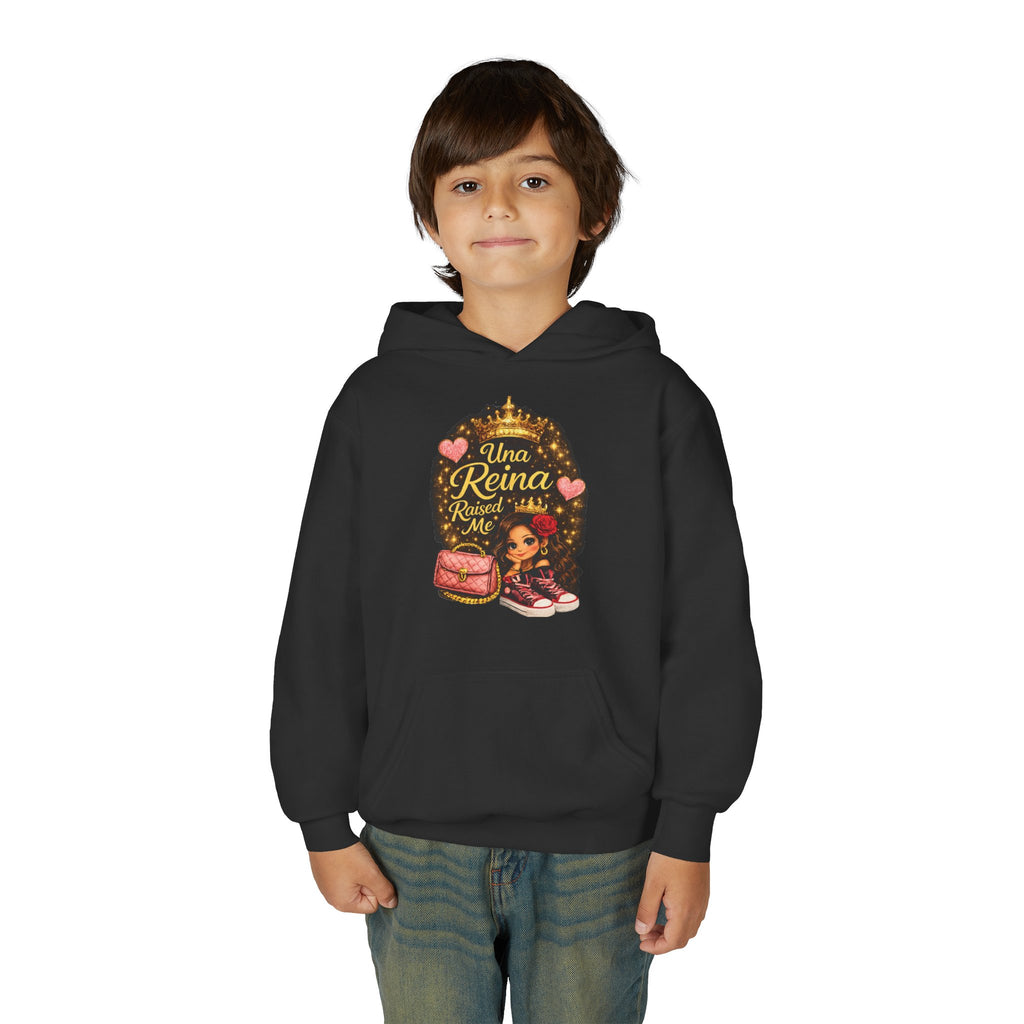 Youth Hoodie — "Una Reina Crece Conmigo" Cute Princess Graphic