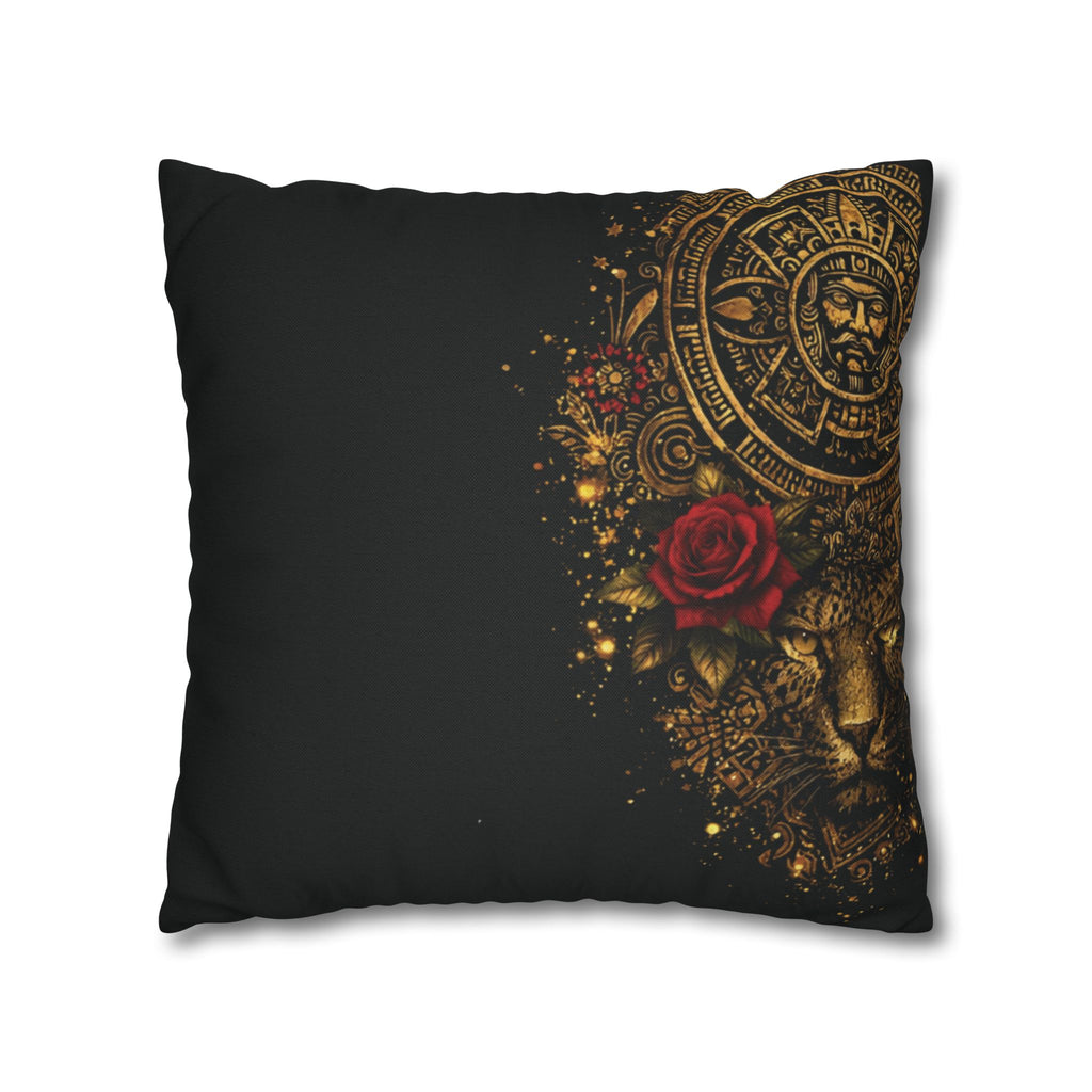 Reina Azteca Pillowcase — Rose Decorative Throw Pillow