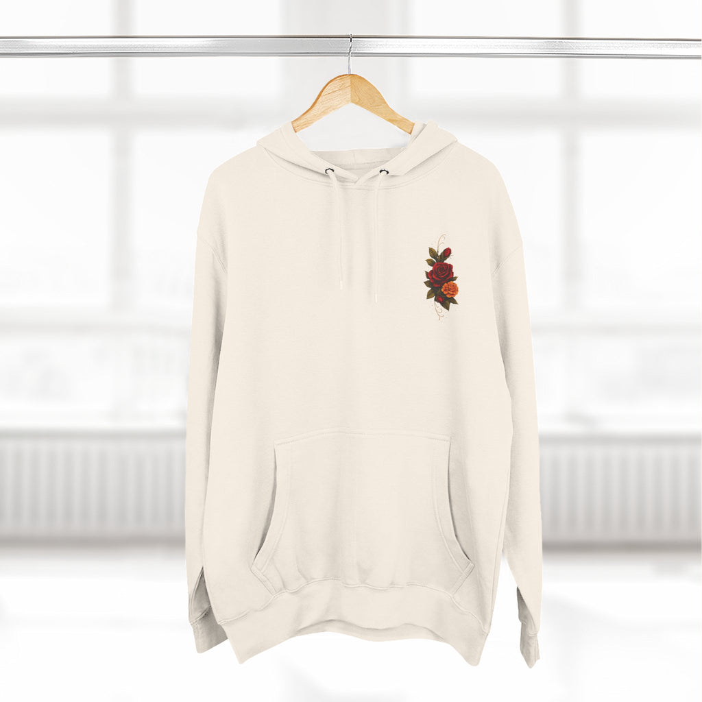 Day of the Dead Skull Backprint Hoodie — Sugar Skull Crown Floral Design